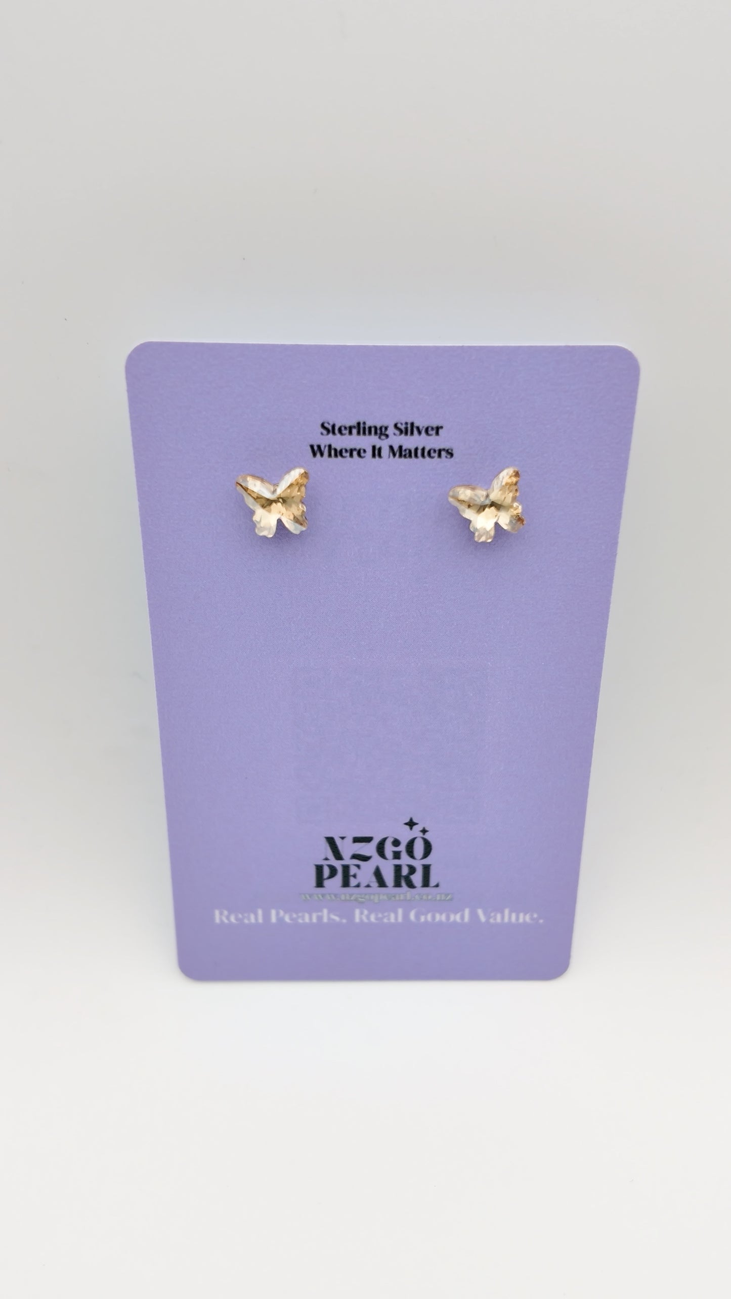 Crystal Butterfly Stud Earrings