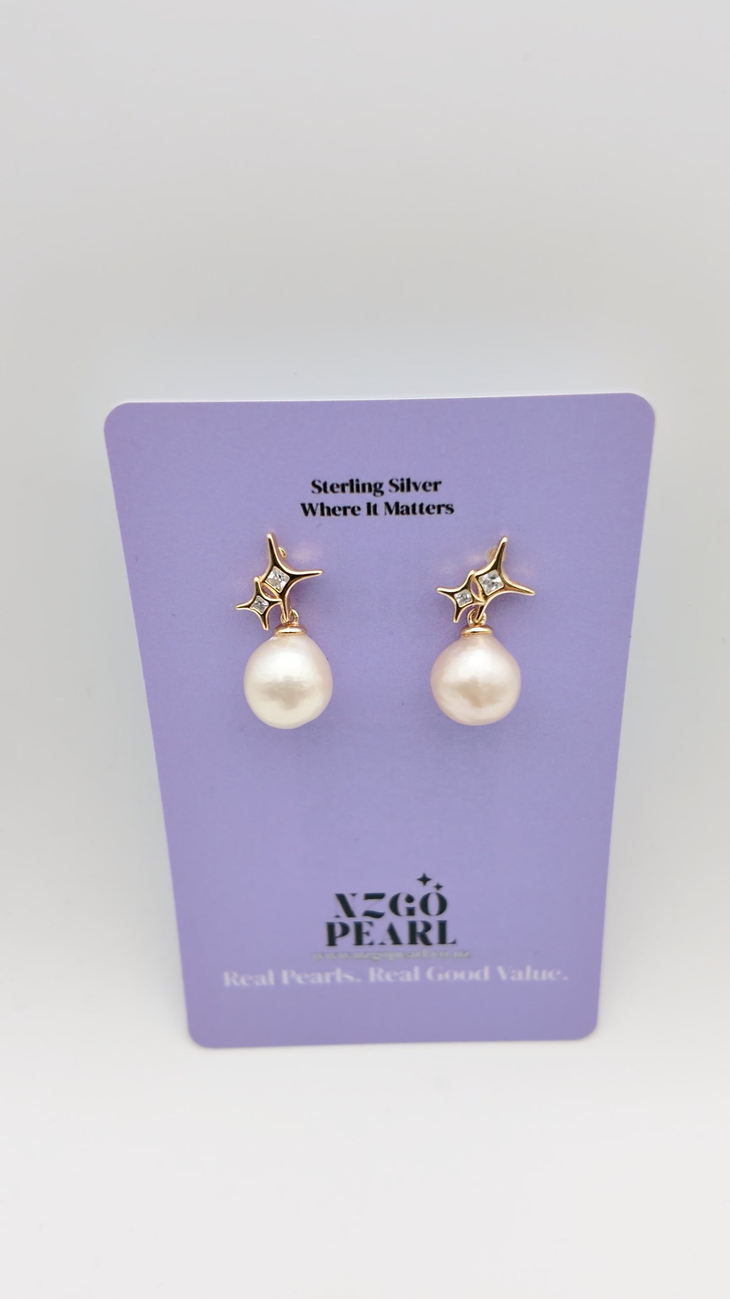 Starlit Drop Pearl Earrings