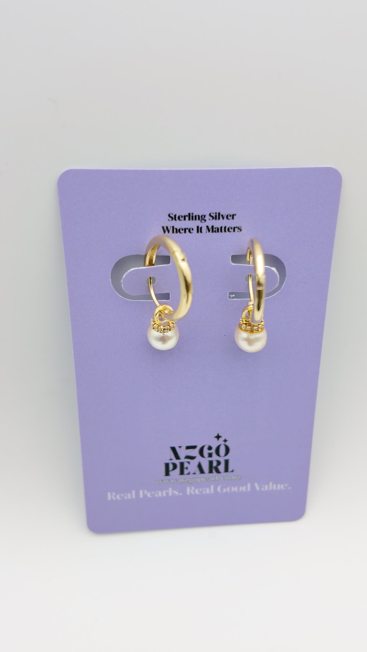 Detachable Pearl Charm Hoops