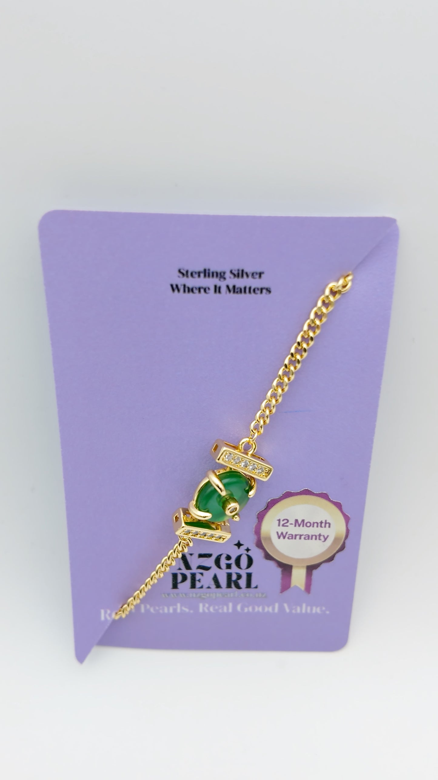 Green Jade Donut Chain Bracelet