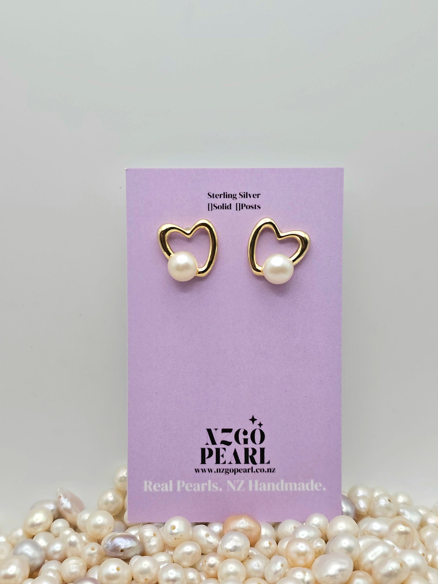 Heart Hug Pearl Studs