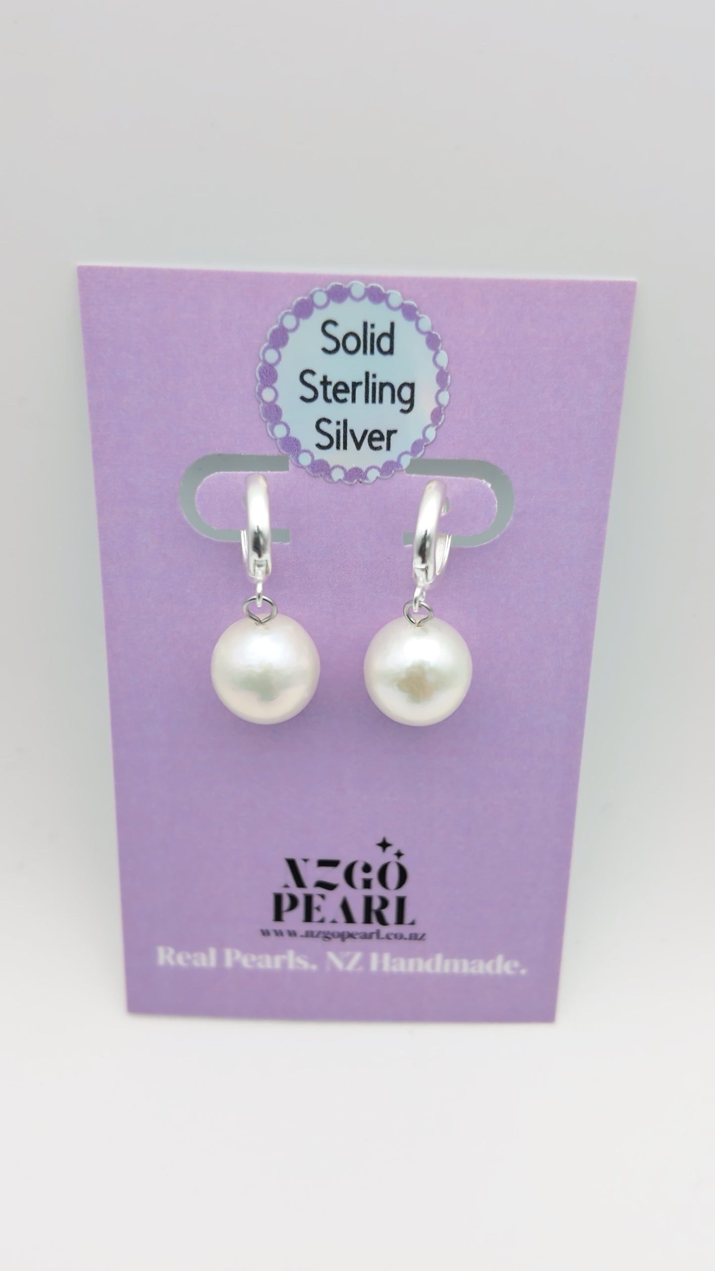 Classic Pearl Huggie Earrings – Solid Sterling Silver