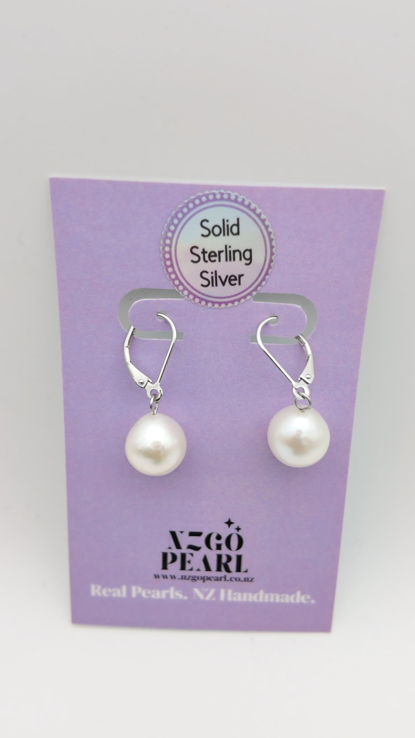 Classic White Pearl Leverback Earrings