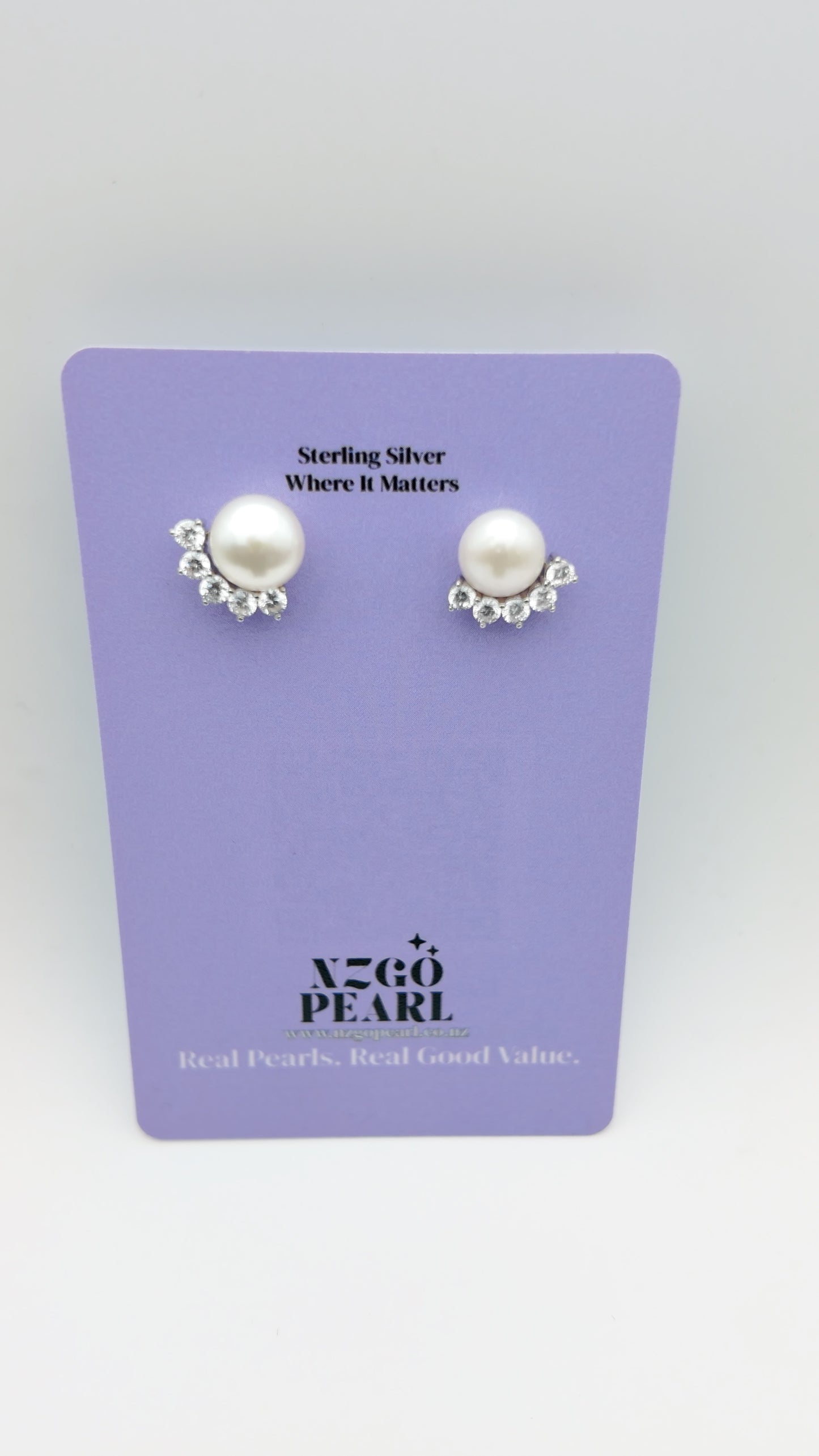 Crownlight Pearl Stud Earrings (Gold & Silver)