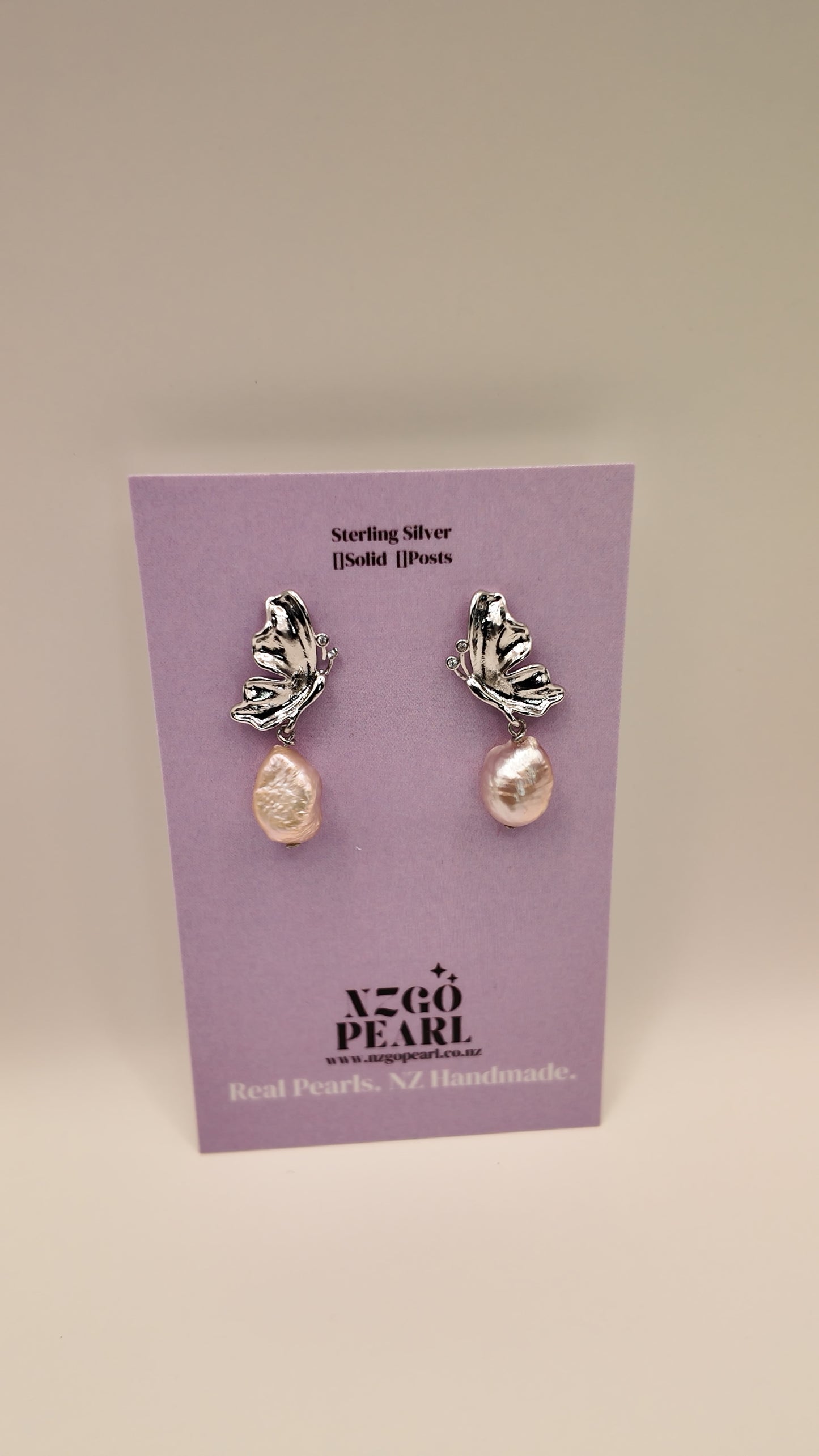 Butterfly Baroque Pearl Drop Earrings