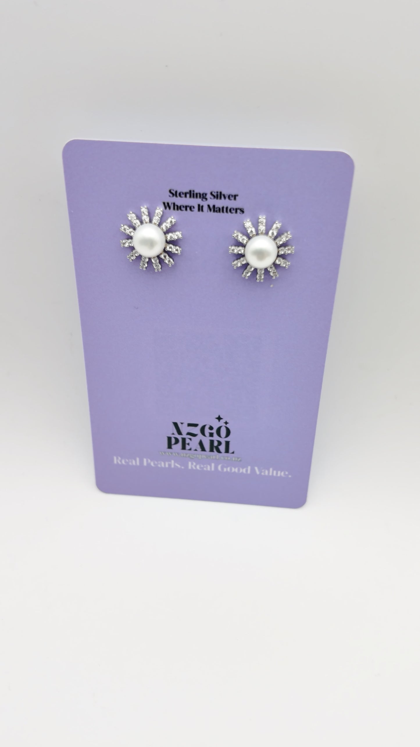 Radiant Pearl Sunburst Studs
