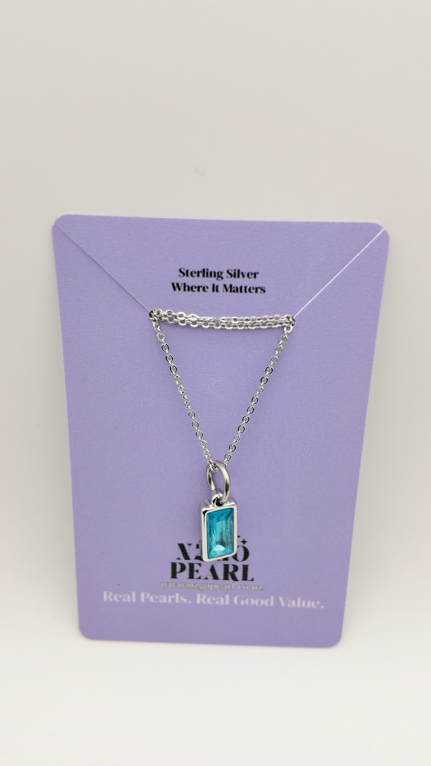 Turquoise Rectangle Crystal Pendant