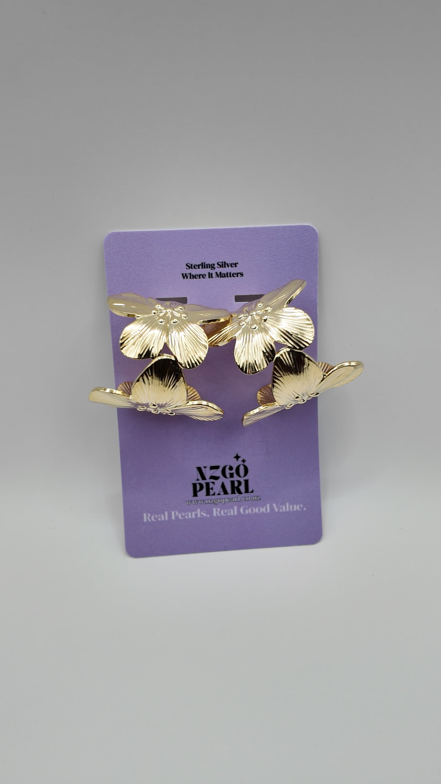 Golden Flower Hoop Earrings