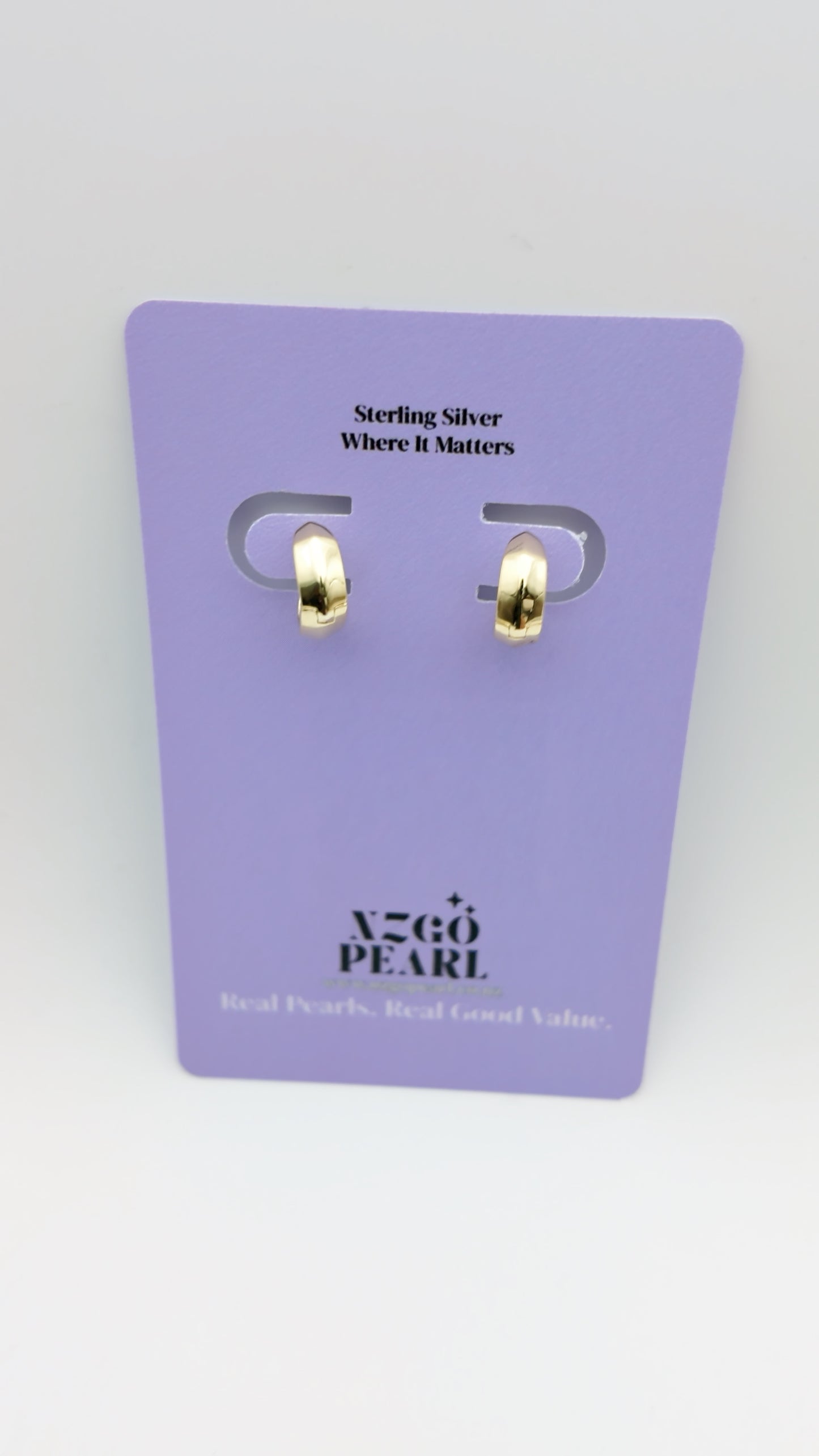 Polished Curve Mini Hoops – Gold