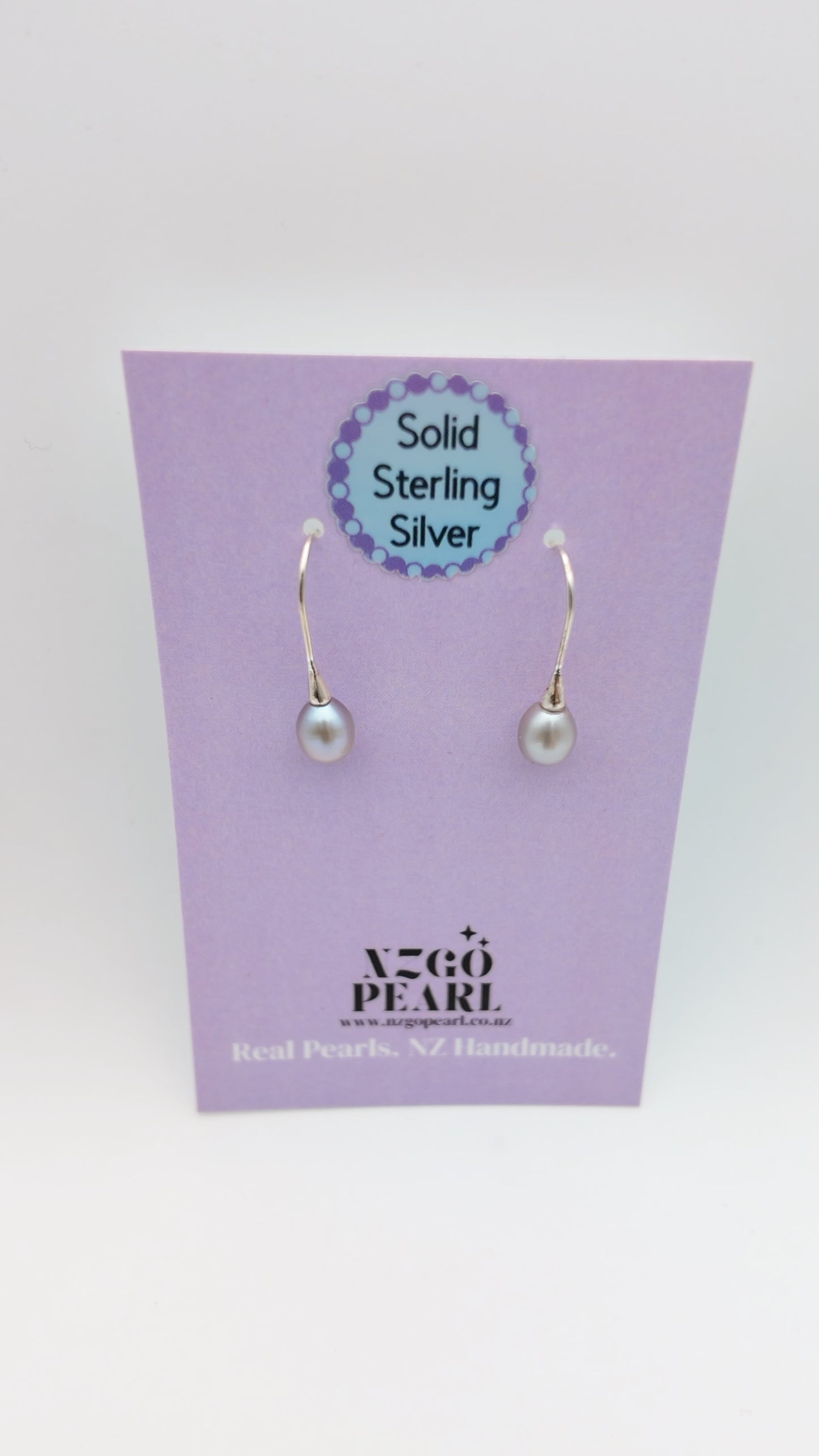 Sterling Silver Teardrop Pearl Hooks