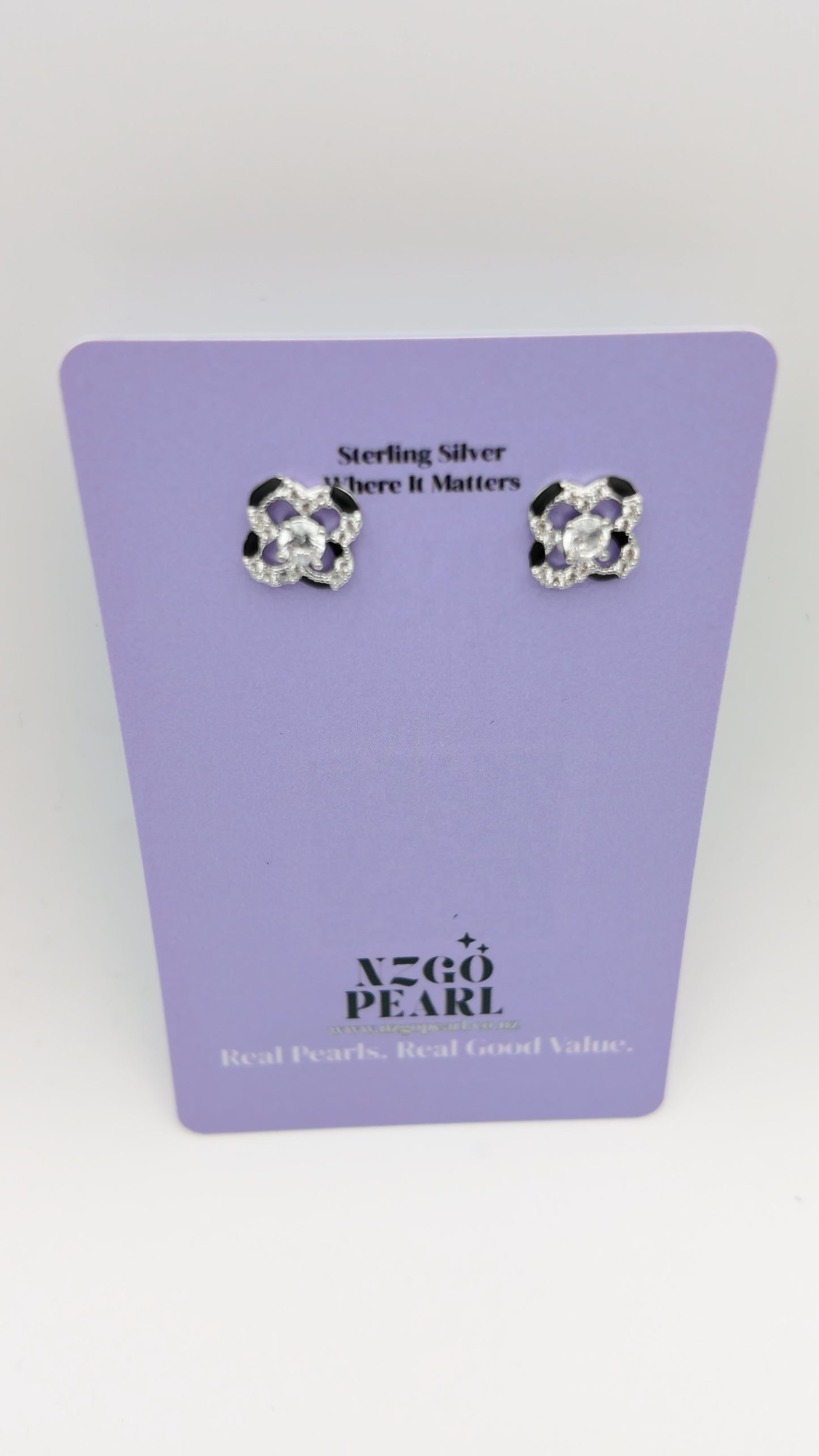 Petite Clover CZ Studs
