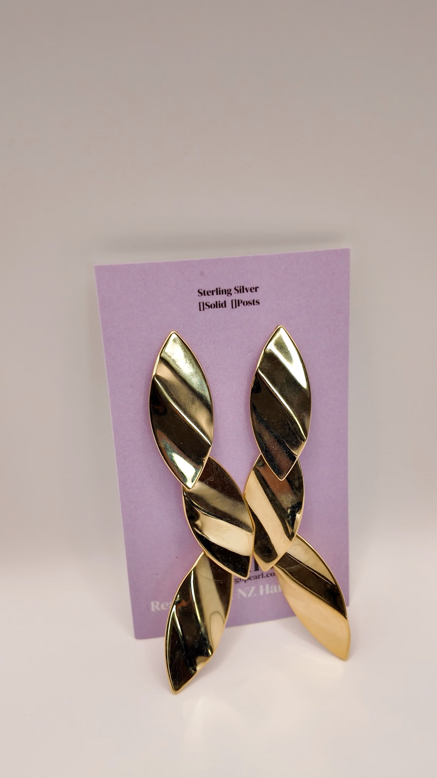 Sculpted Gold Leaf Statement Earrings