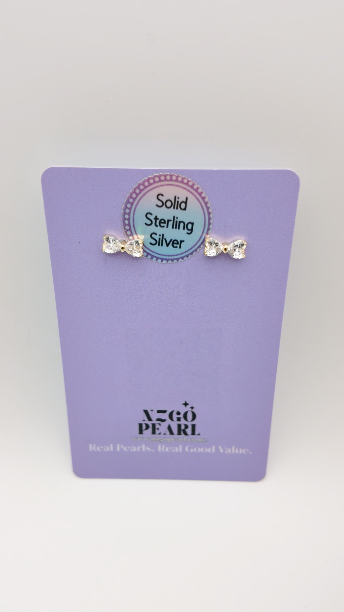 Crystal Mini Bow Studs - S925