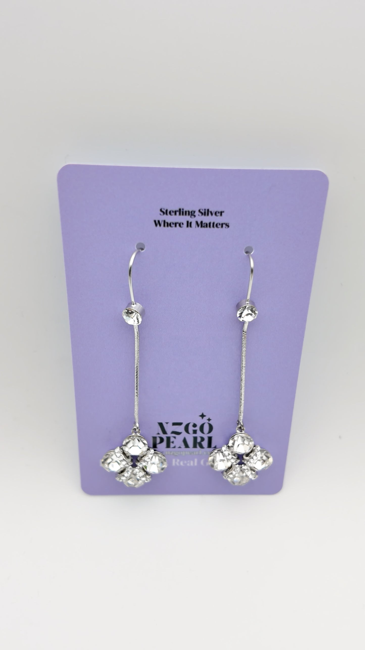 Crystal Cluster Drop Earrings