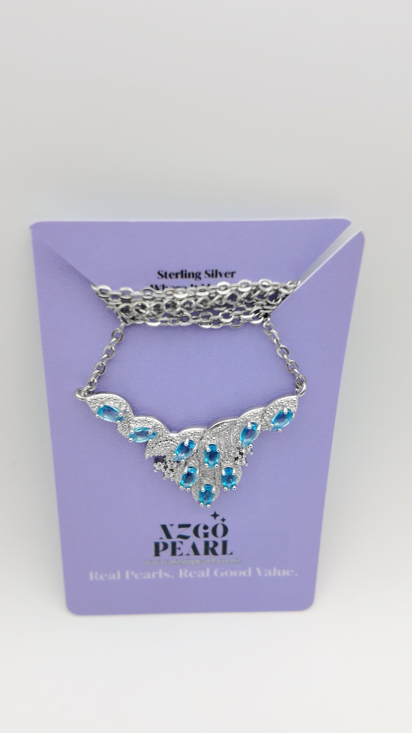 Blue CZ Statement Necklace