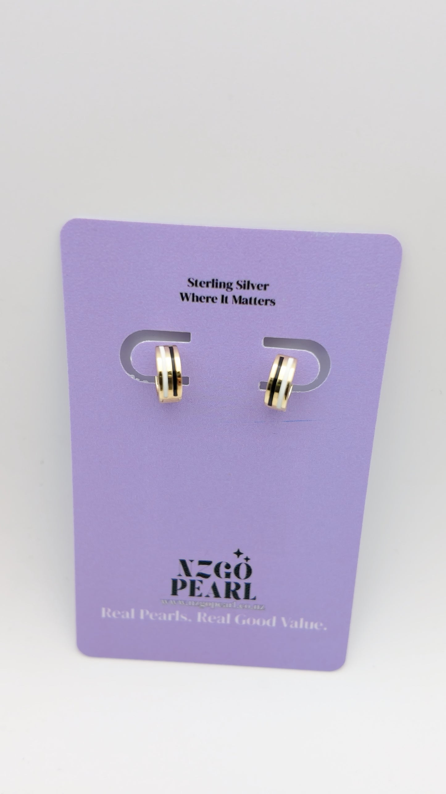 Striped Enamel Mini Hoops