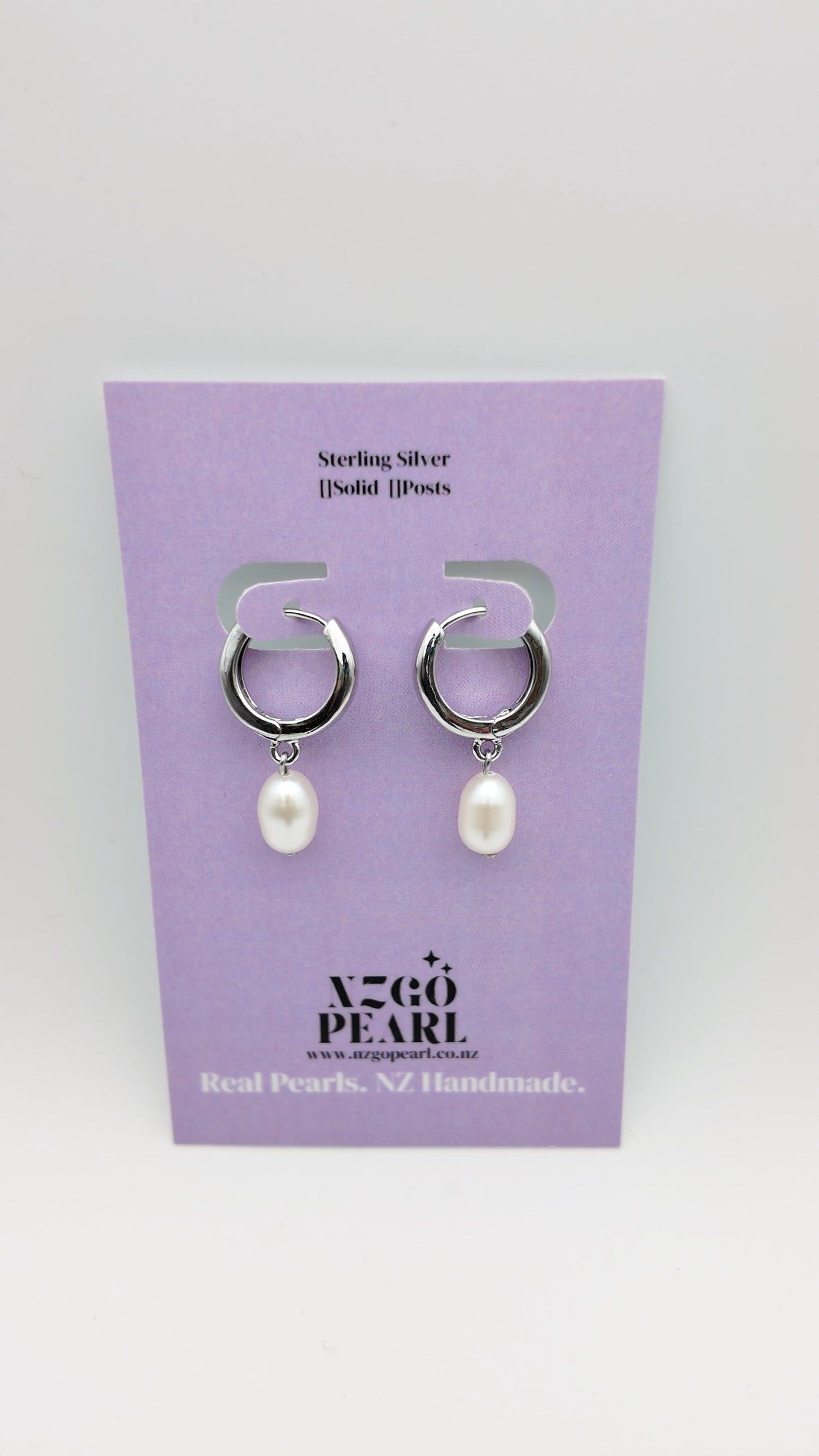 Pearl Drop Chrome Hoops