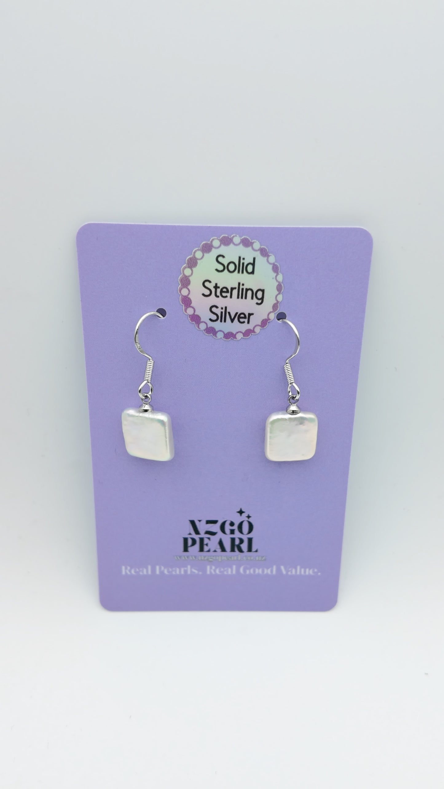 Square Freshwater Pearl Drop Earrings