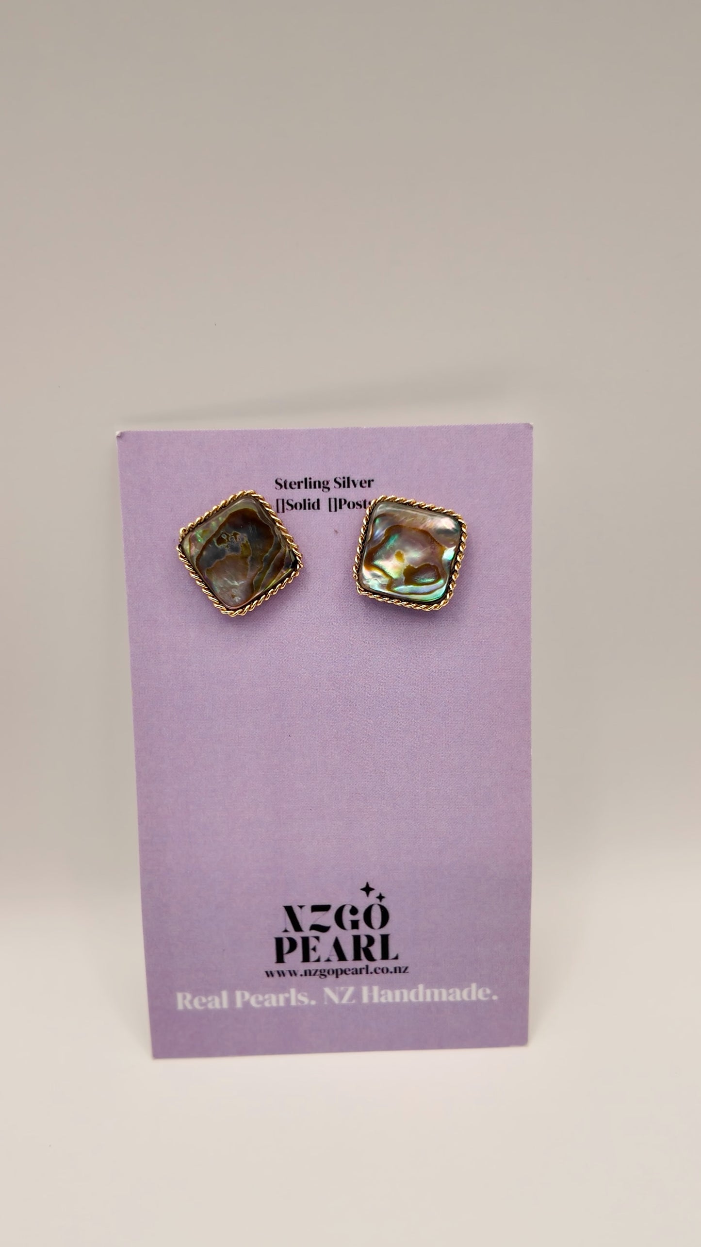 Paua Shell Square Stud Earrings