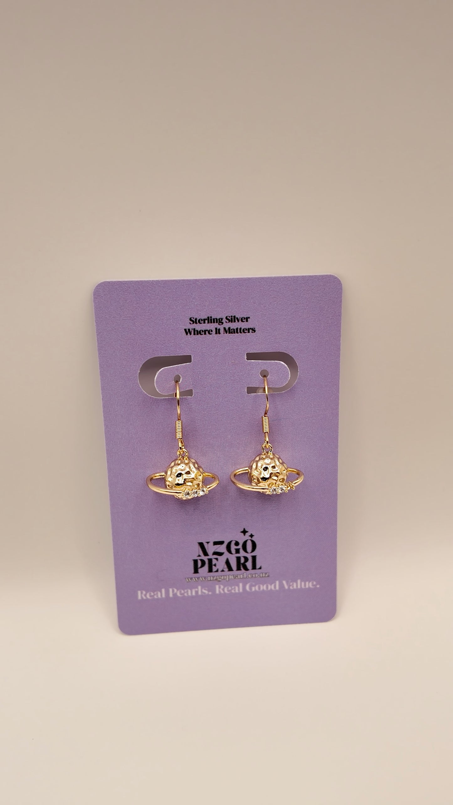 Saturn Planet Drop Earrings