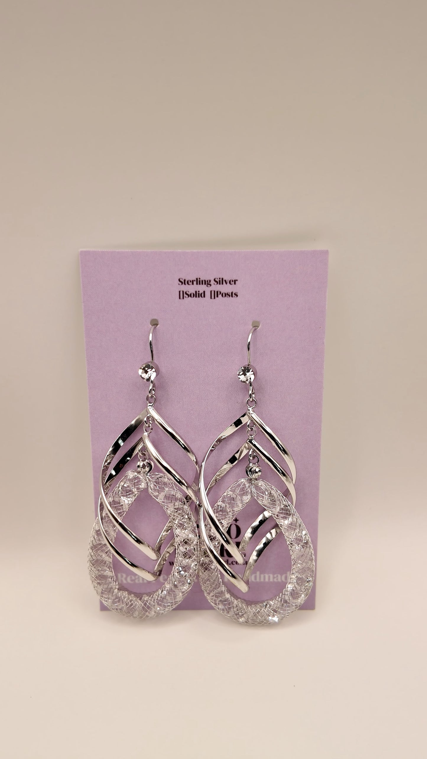 Crystal Mesh Teardrop Statement Earrings