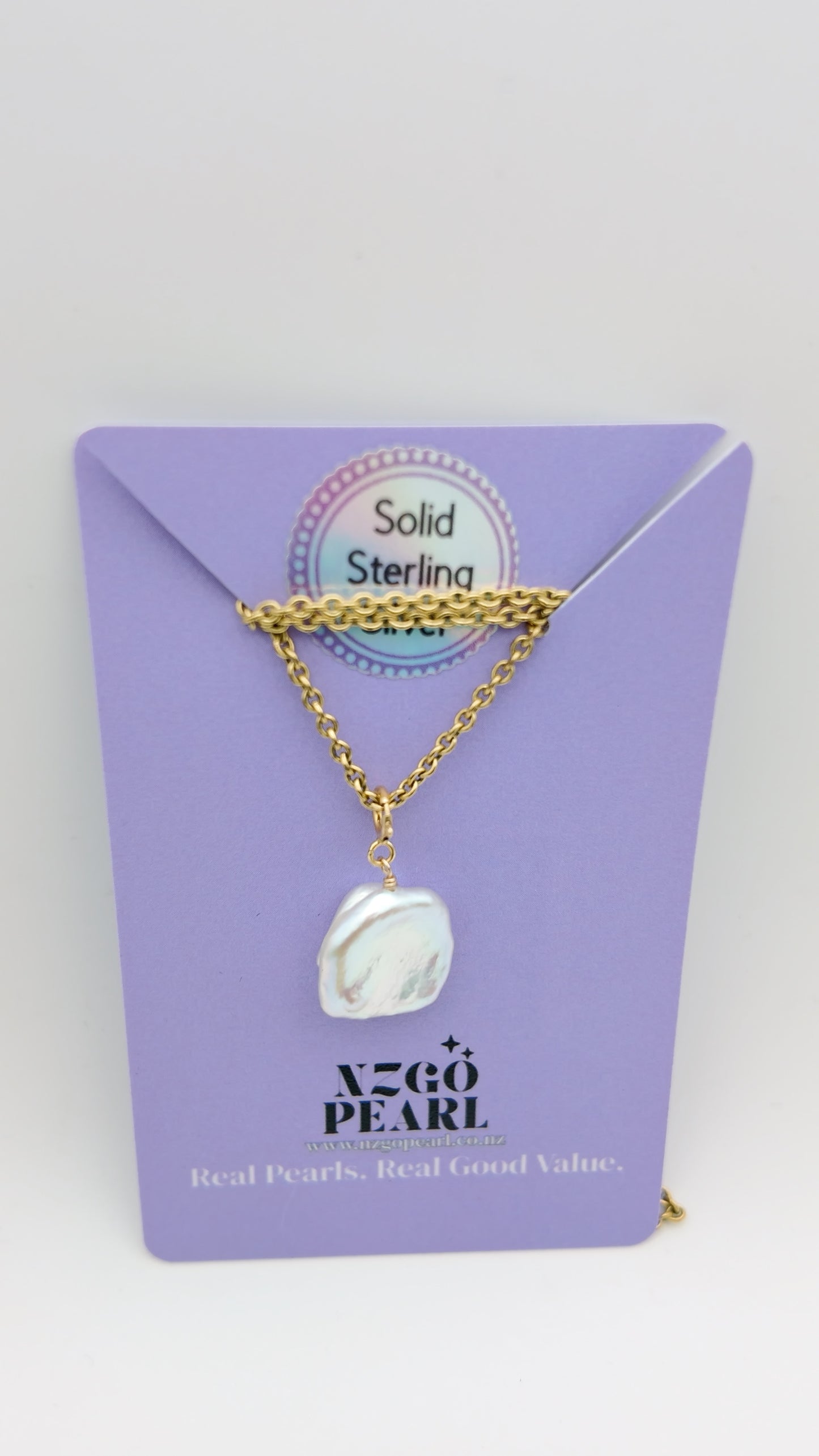 Flat Baroque Pearl Charm Pendant