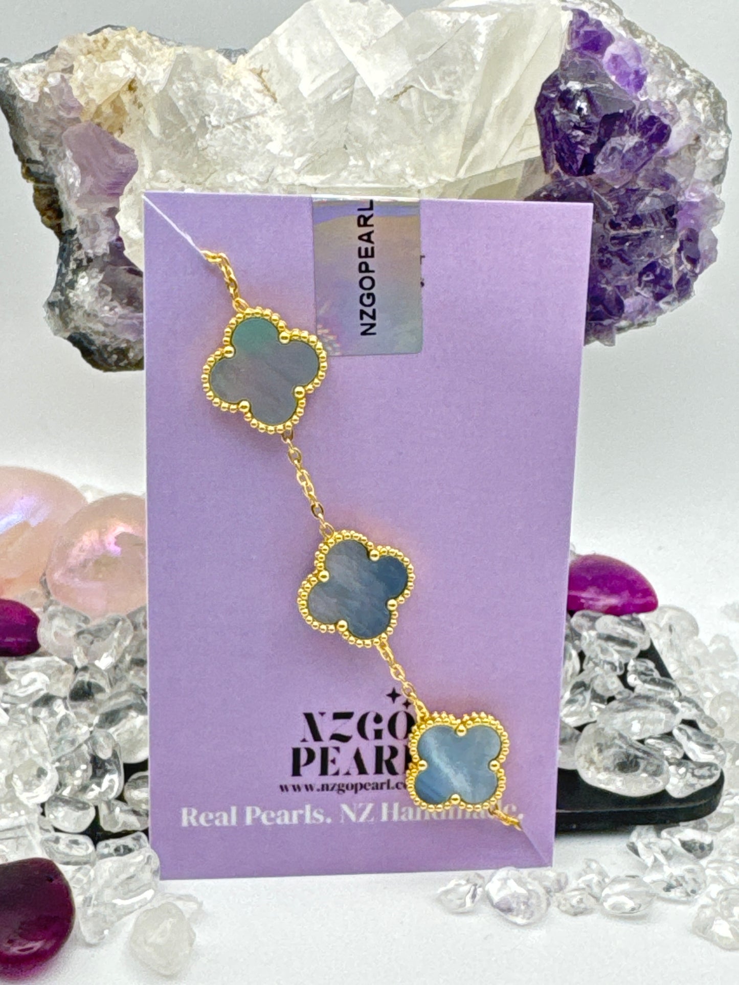 Mother of Pearl Bracelet - White or Metallic Silver