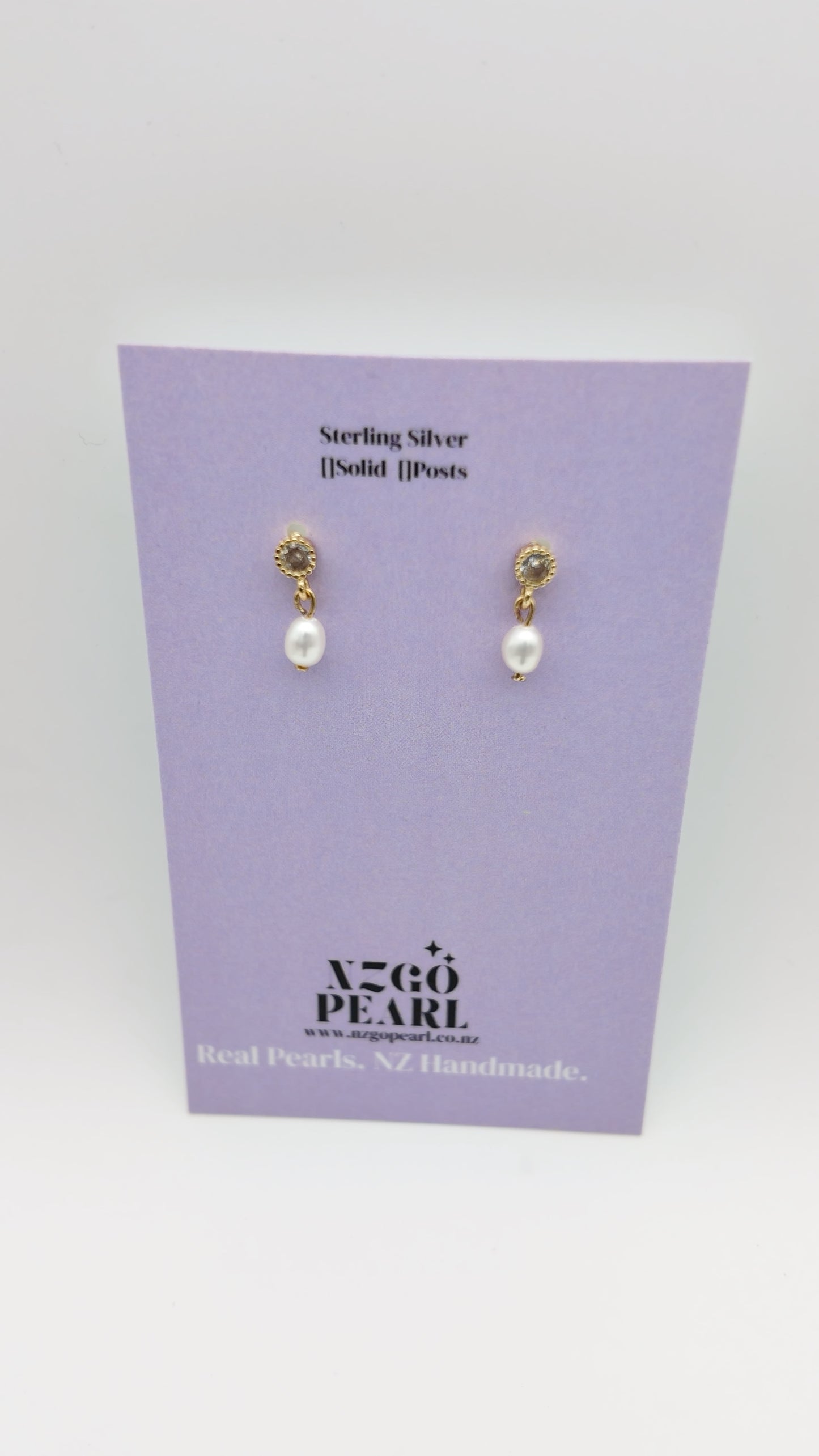 Petite Pearl Drop Studs — Gold