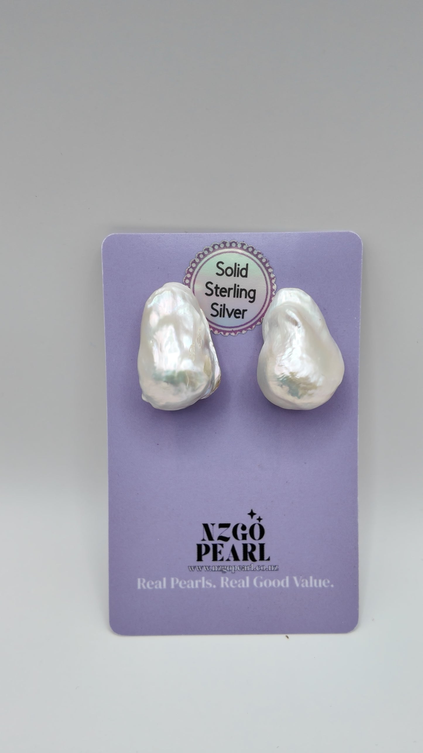 Natural Baroque Pearl Stud Earrings