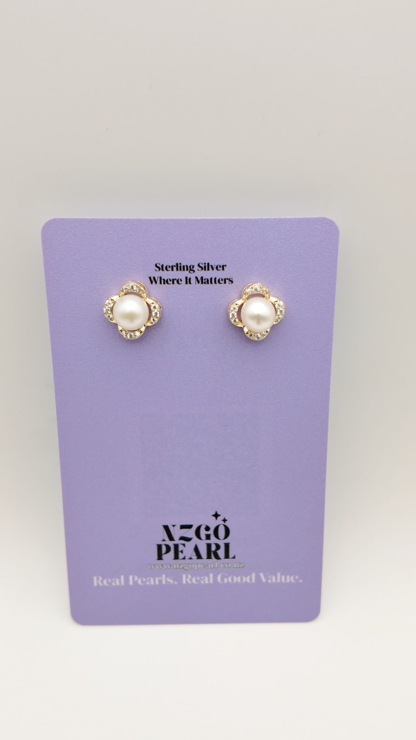 Bloom Pearl Stud Earrings (Gold or Silver)