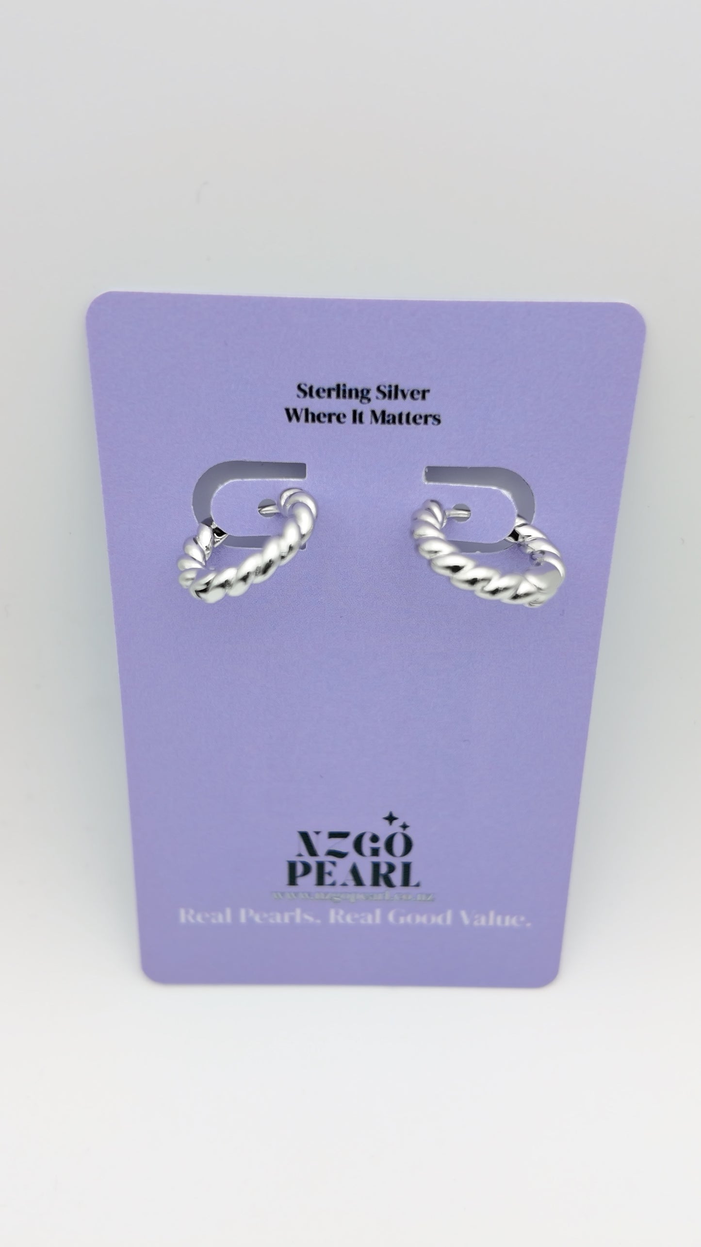 Twisted Silver Huggies