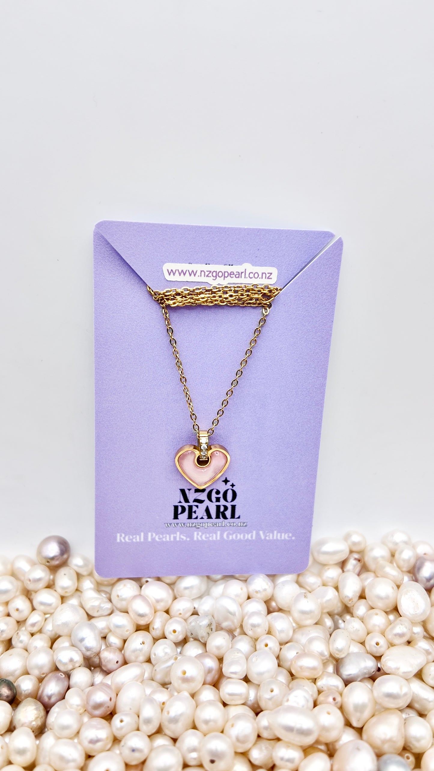 Sweet Charm Blush Heart Necklace