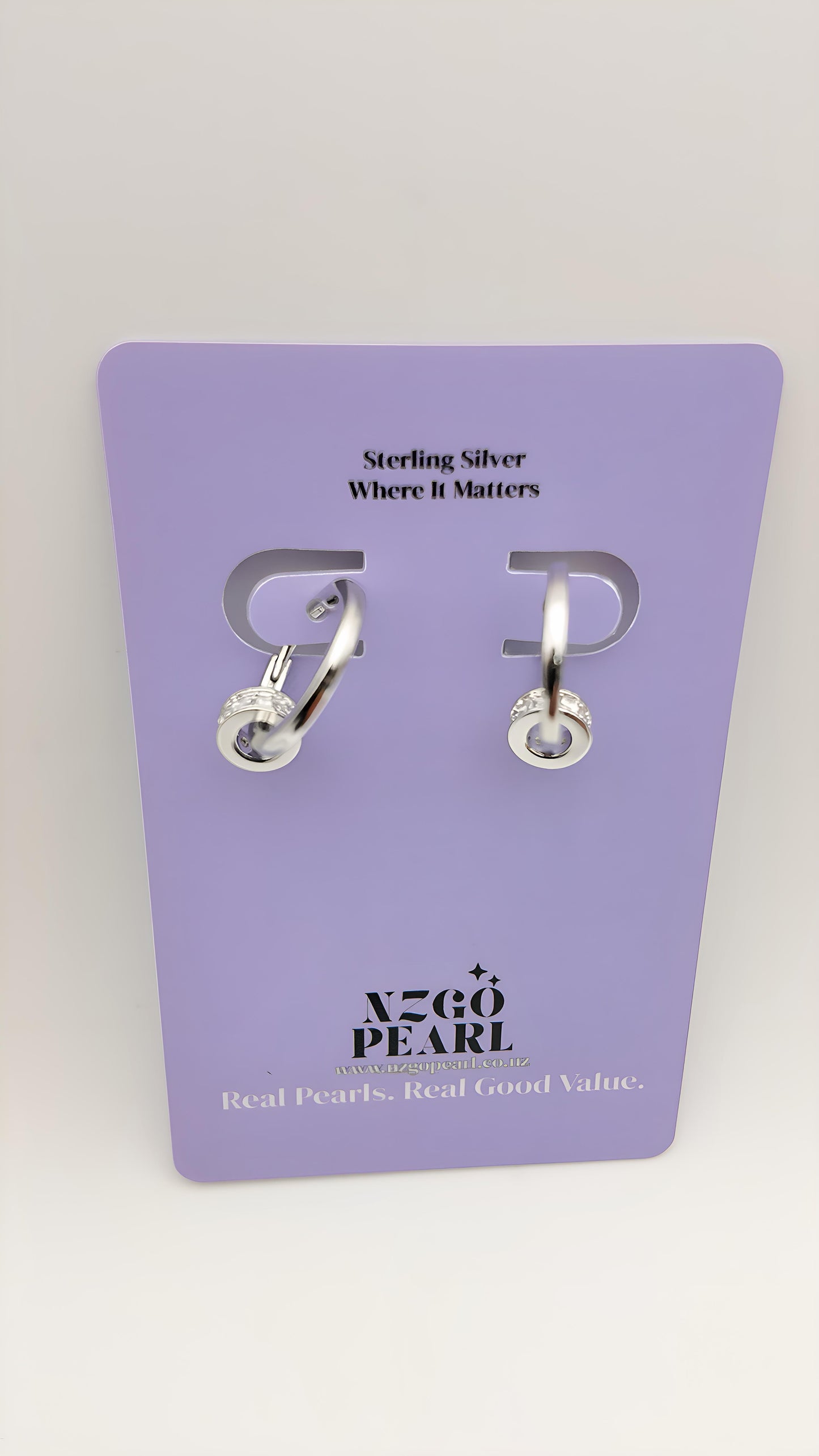 Two-Way Silver Hoops with Removable CZ Charm