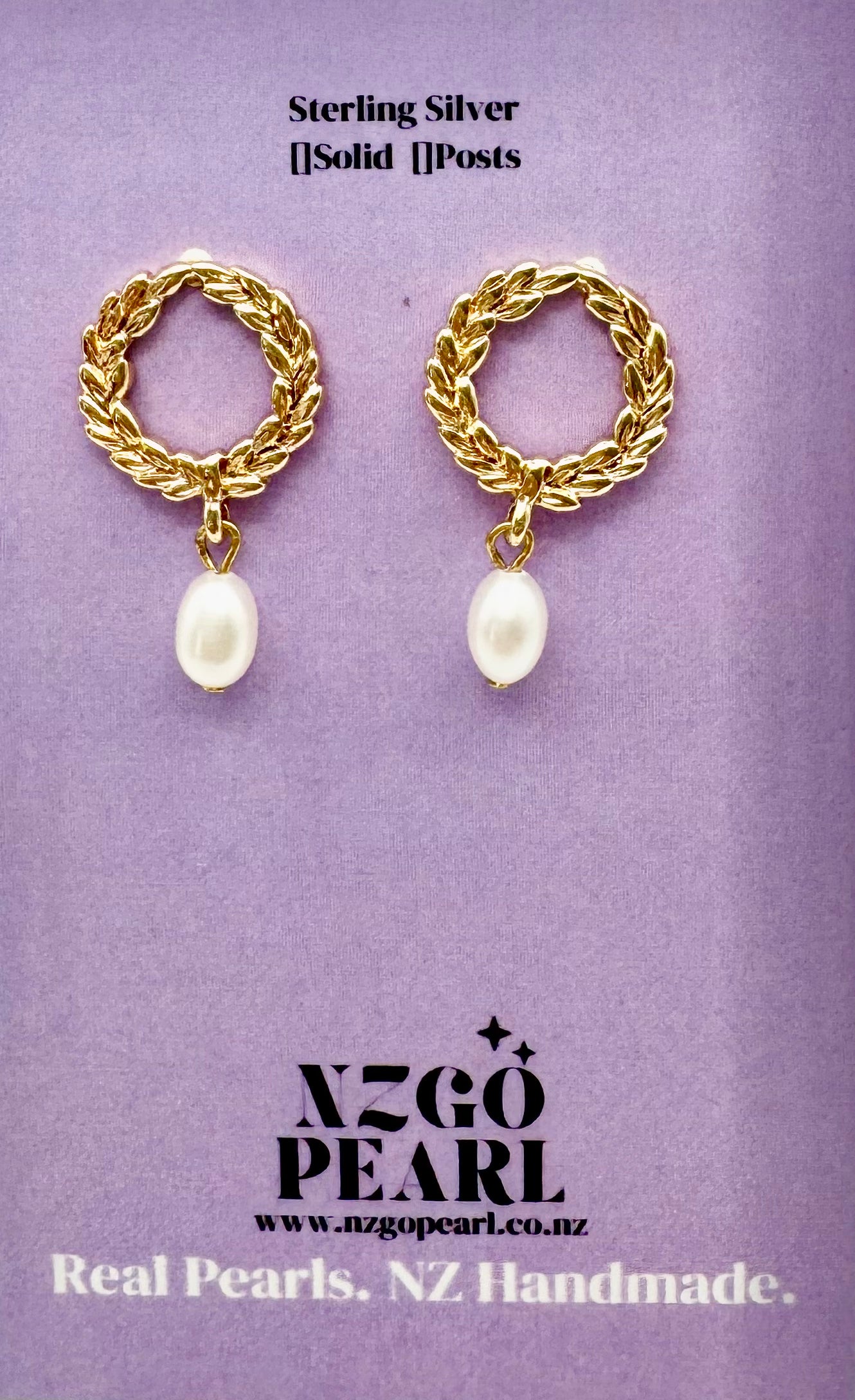 Laurel Wreath & Baby Pearl Drop Earrings
