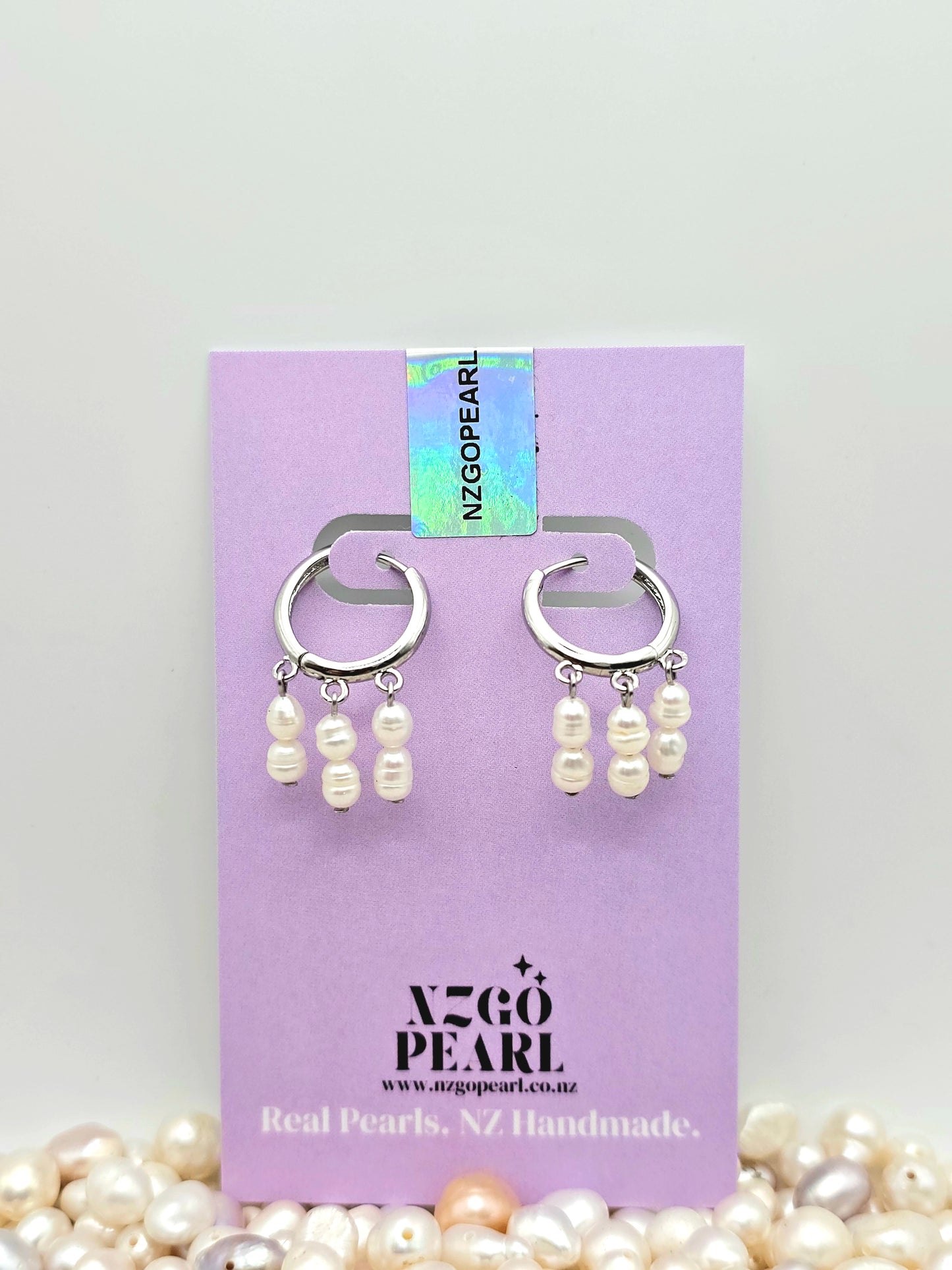 Raindrop Pearl Hoop Earrings