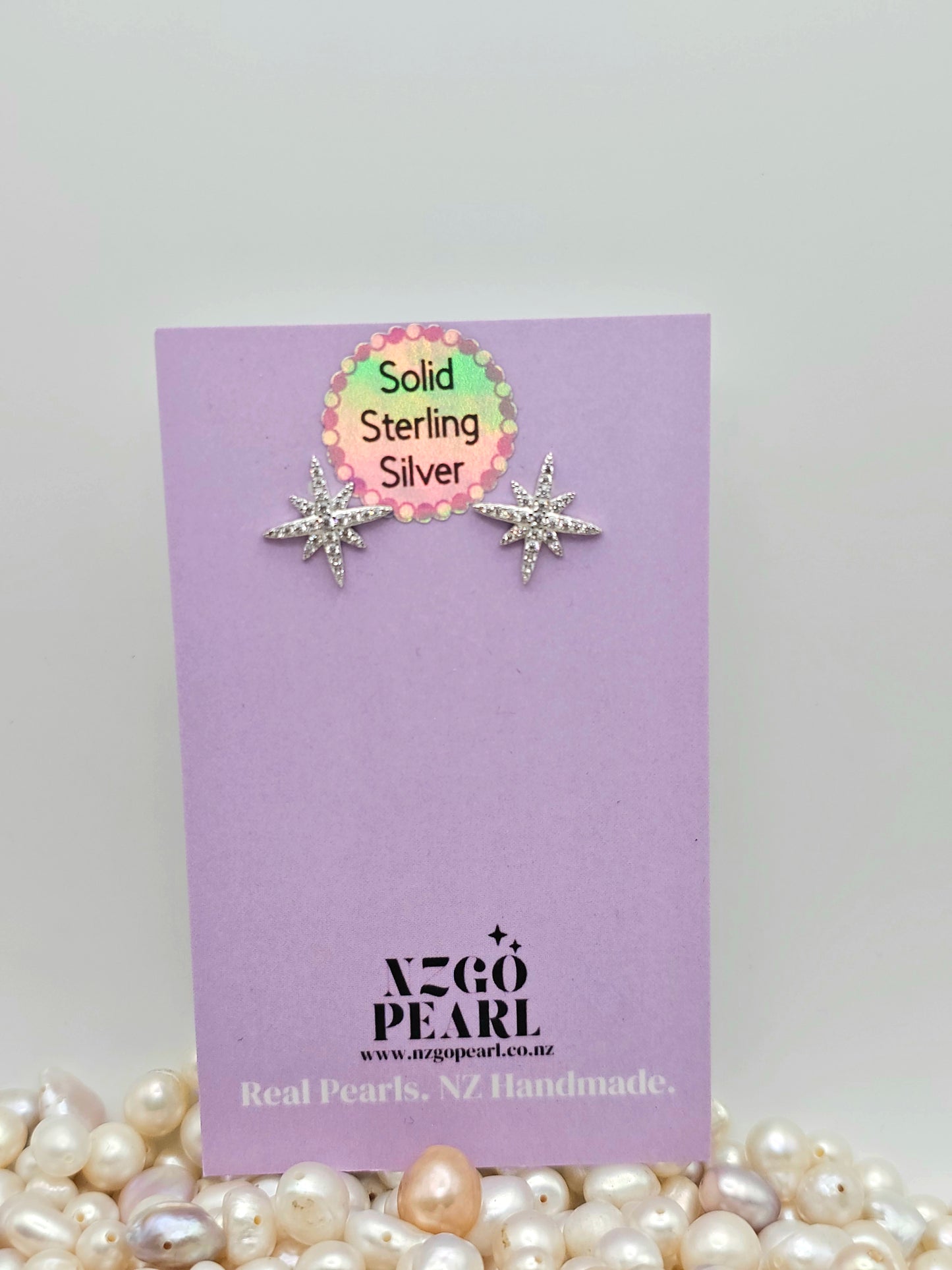 Southern Star Studs – Solid Sterling Silver with Cubic Zirconia