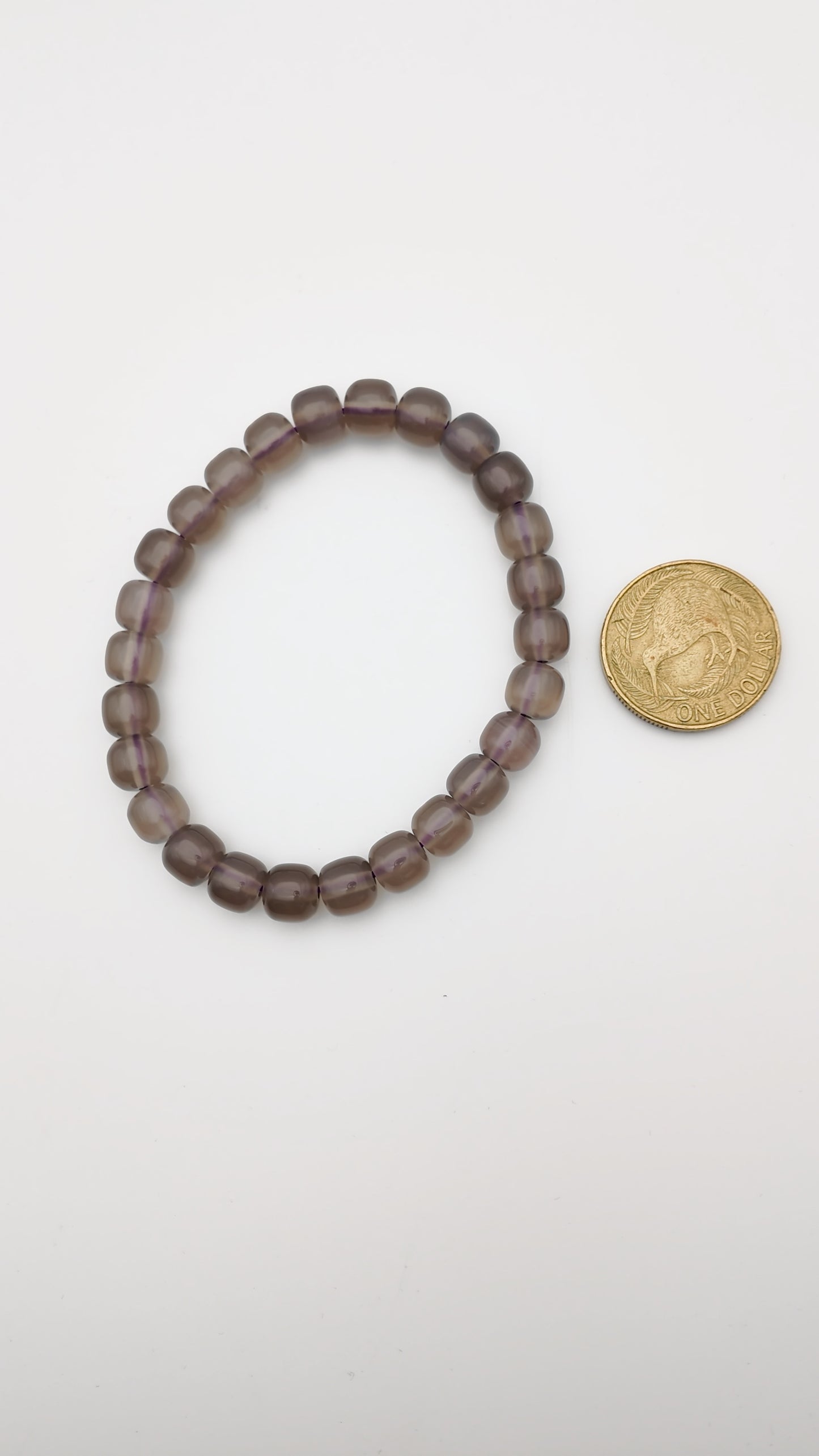 Smoky Brown Rounded-Cube Bead Bracelet