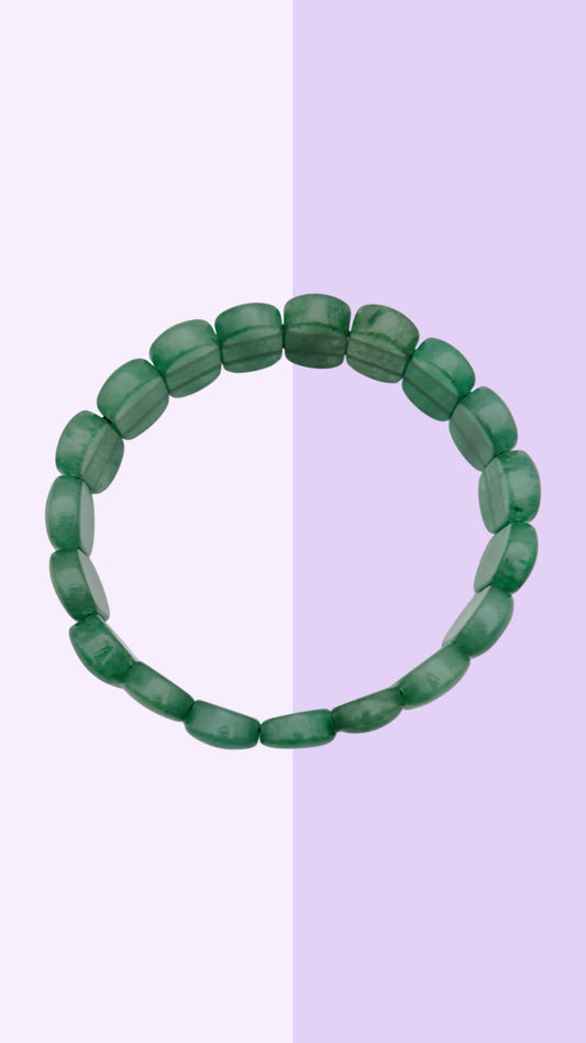 Green Aventurine Rectangular Bead Bracelet