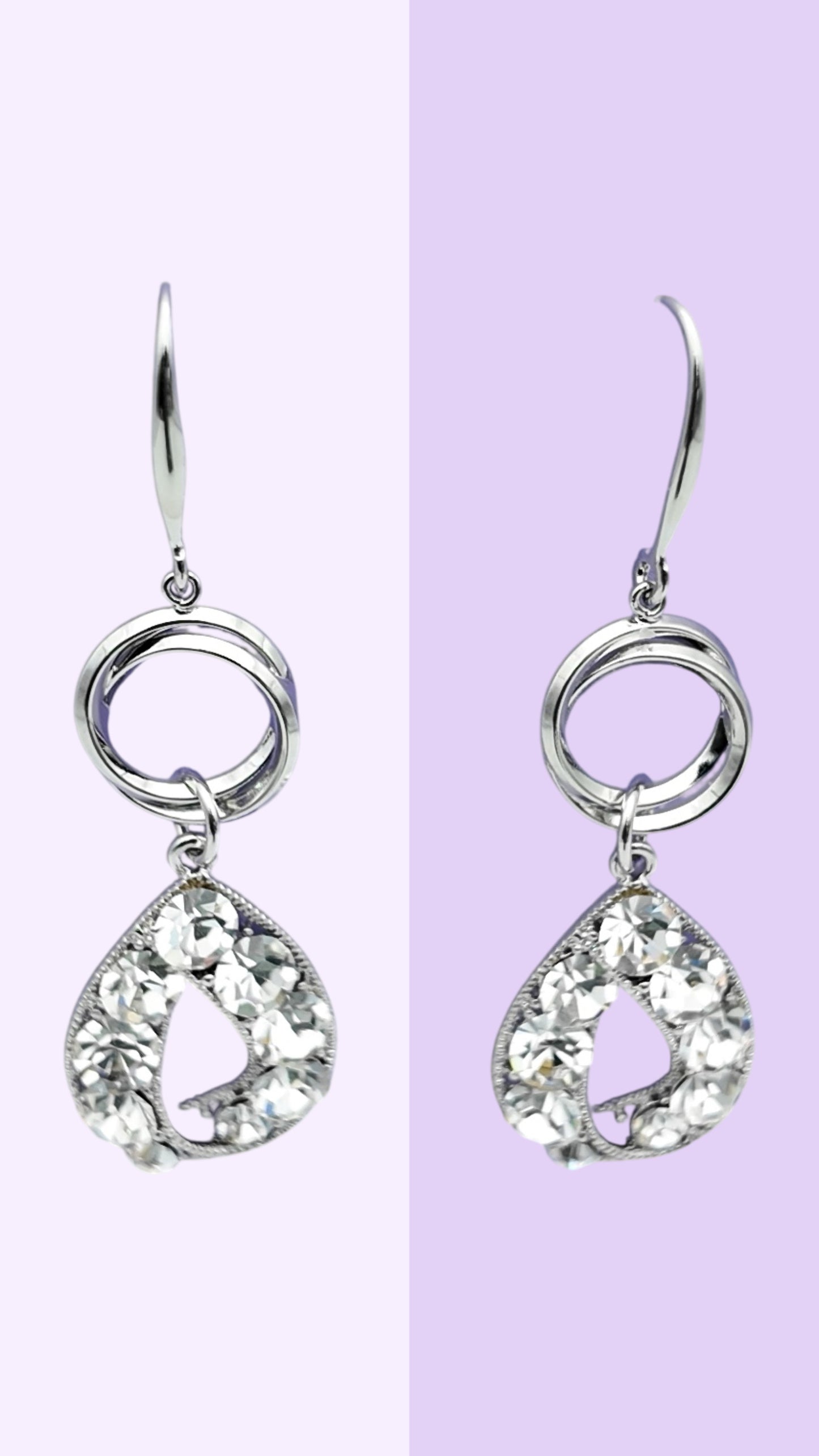 Crystal Loop Teardrop Dangle Earrings