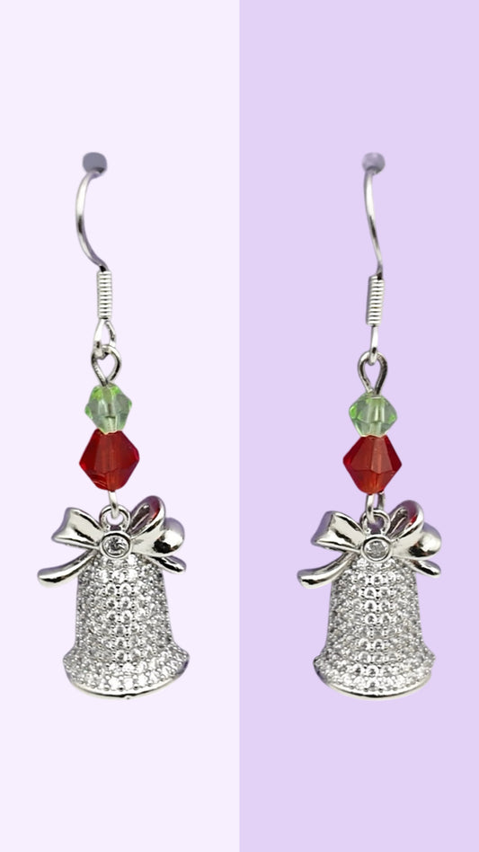 Sparkling Christmas Bell Earrings
