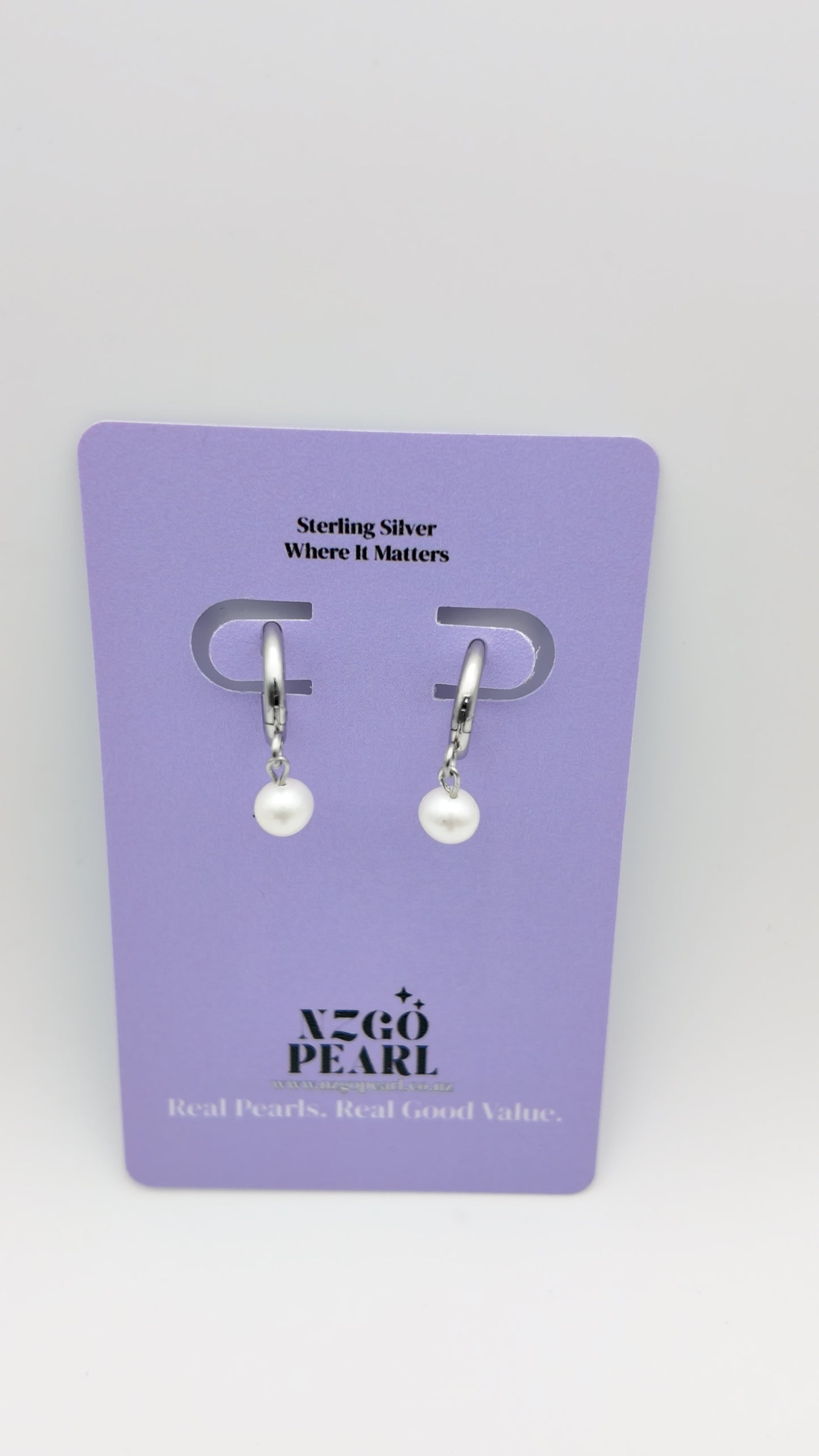 Classic Everyday Pearl Drop Hoops