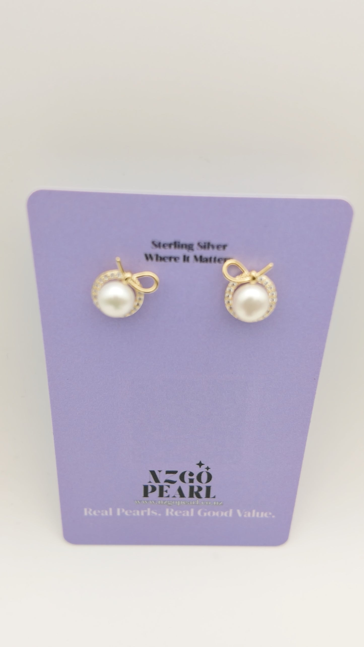 Pearl Bow Mini Studs