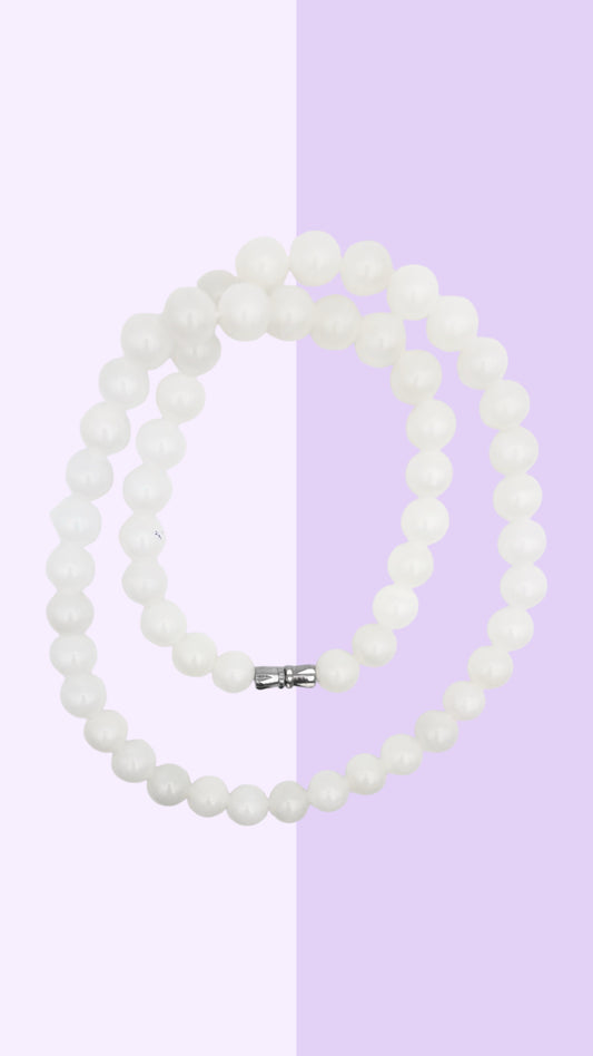 White Jade Beaded Necklace