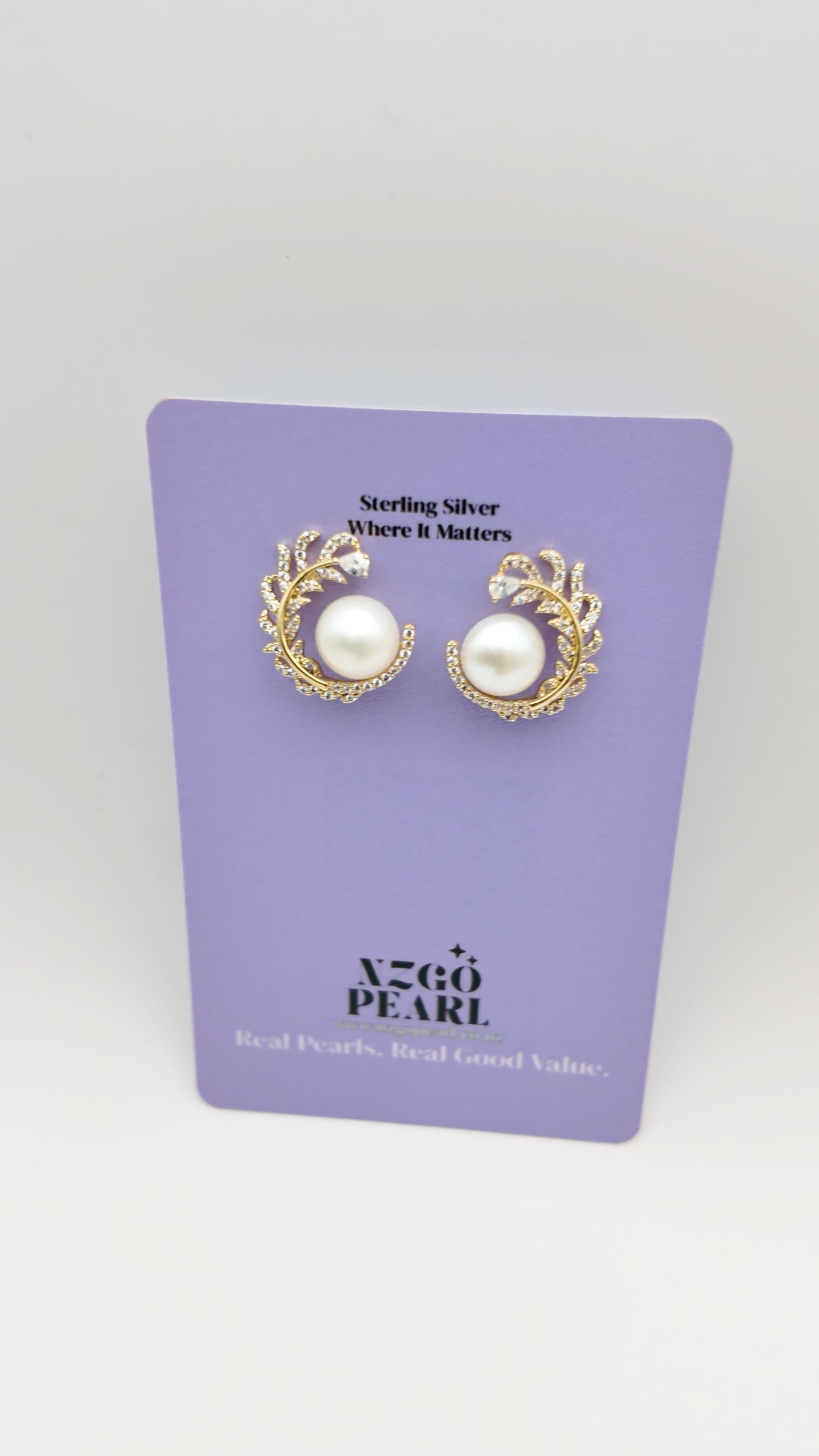 Silver Fern Pearl Studs