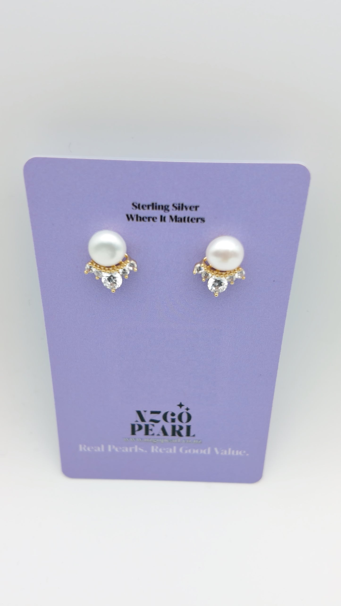 Mini Crown Pearl Studs