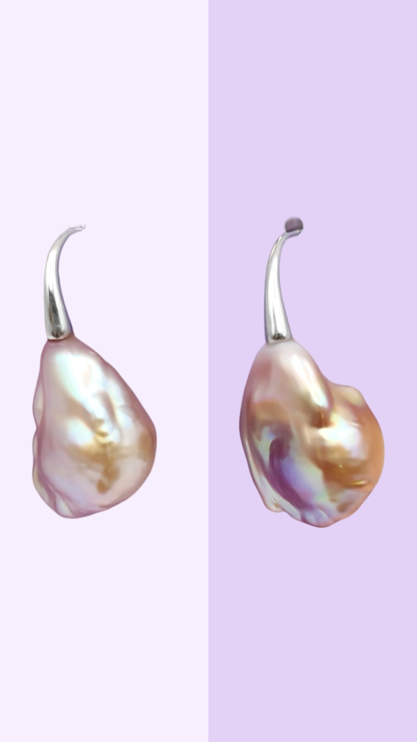 Baroque Pearl Hook Earrings – Solid Sterling Silver