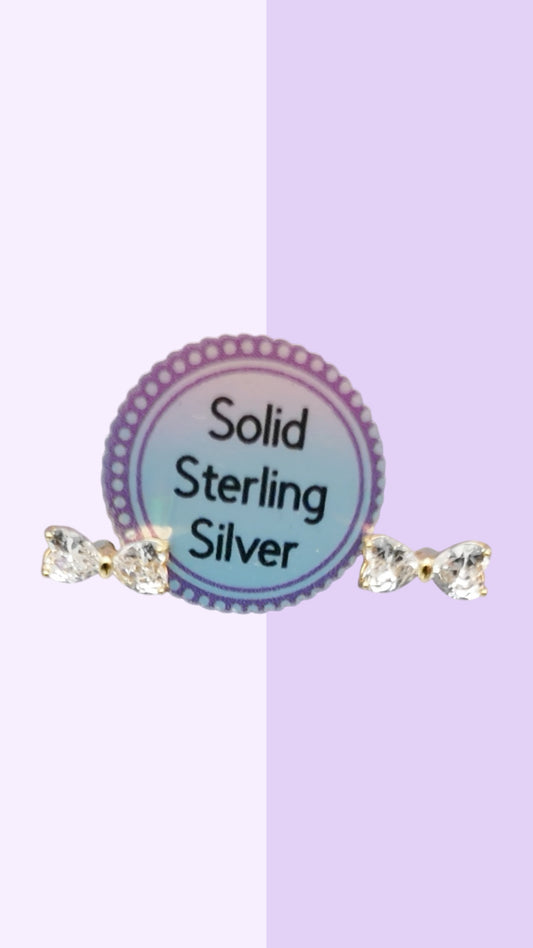Crystal Mini Bow Studs - S925