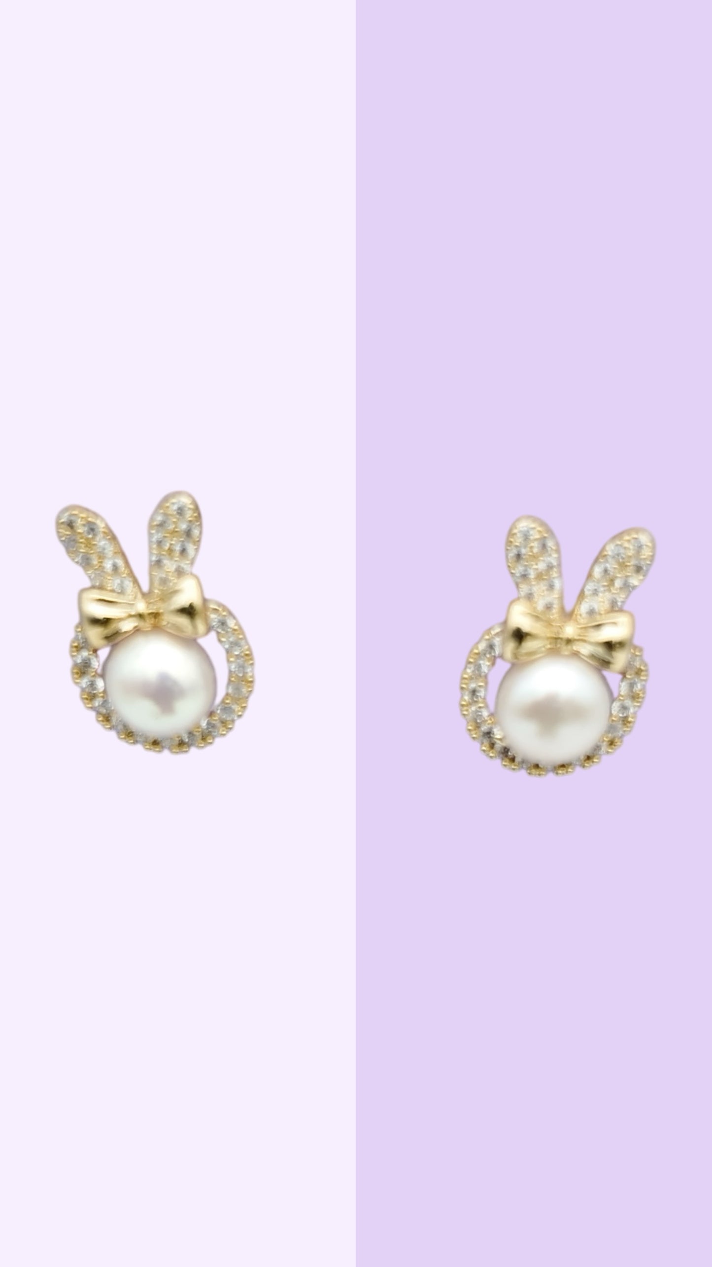 Sparkle Bunny Pearl Studs