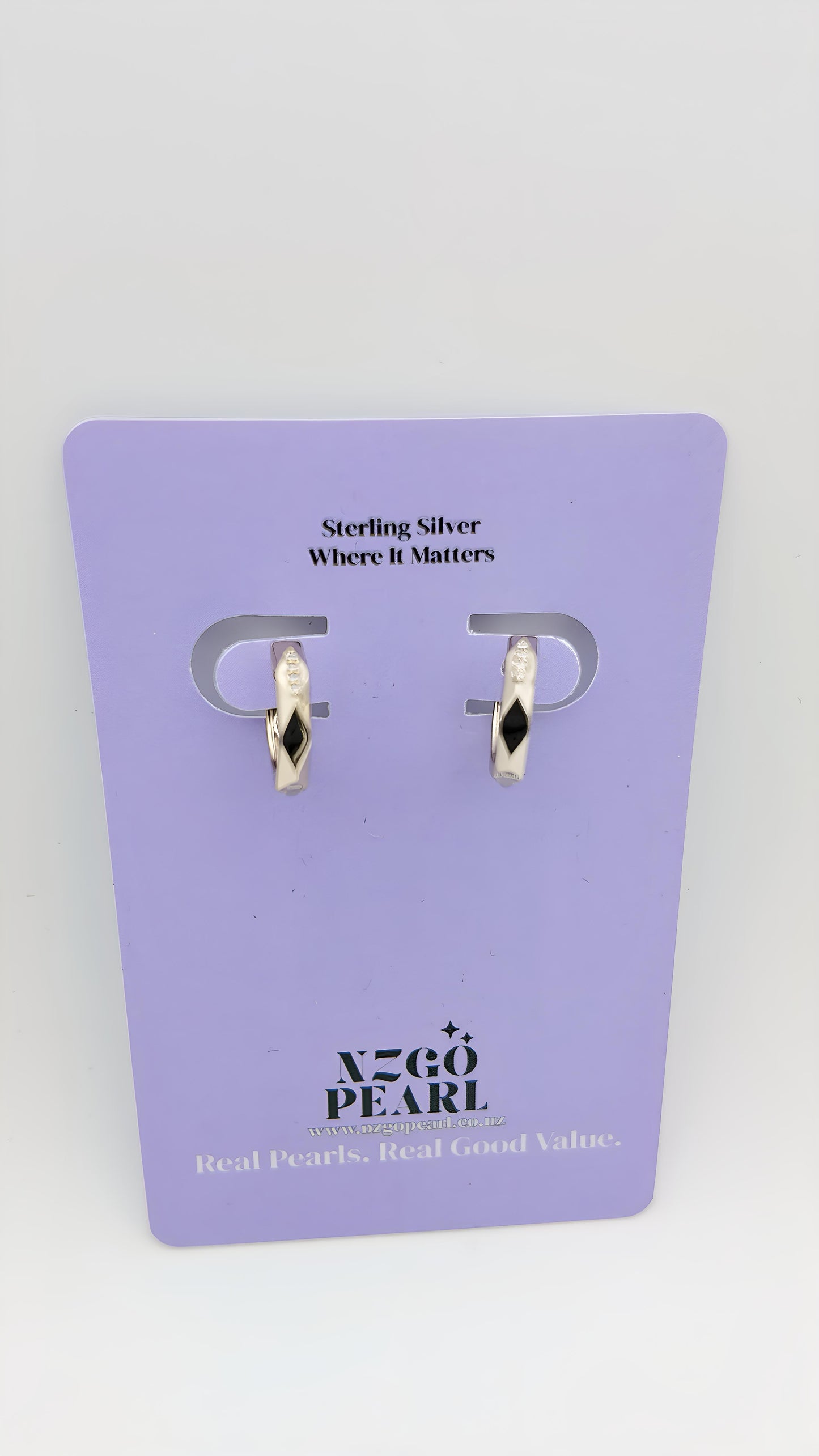 Dark Silver Chisel Mini Hoops