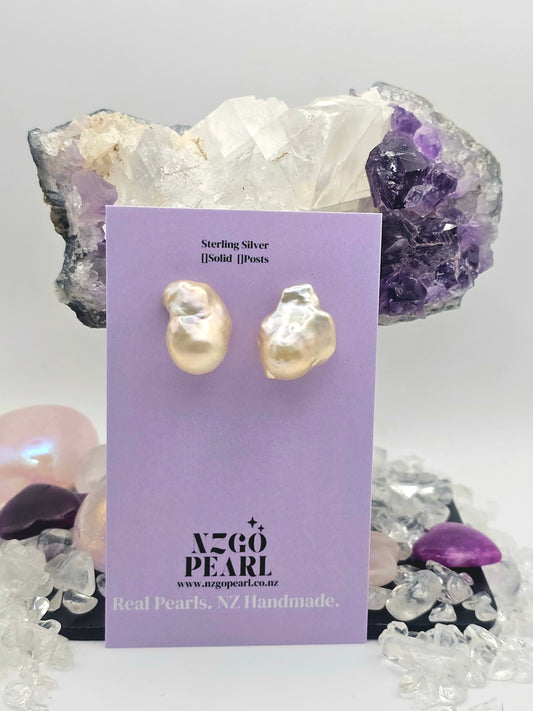 Effortlessly Unique Natural Baroque Pearl Earrings